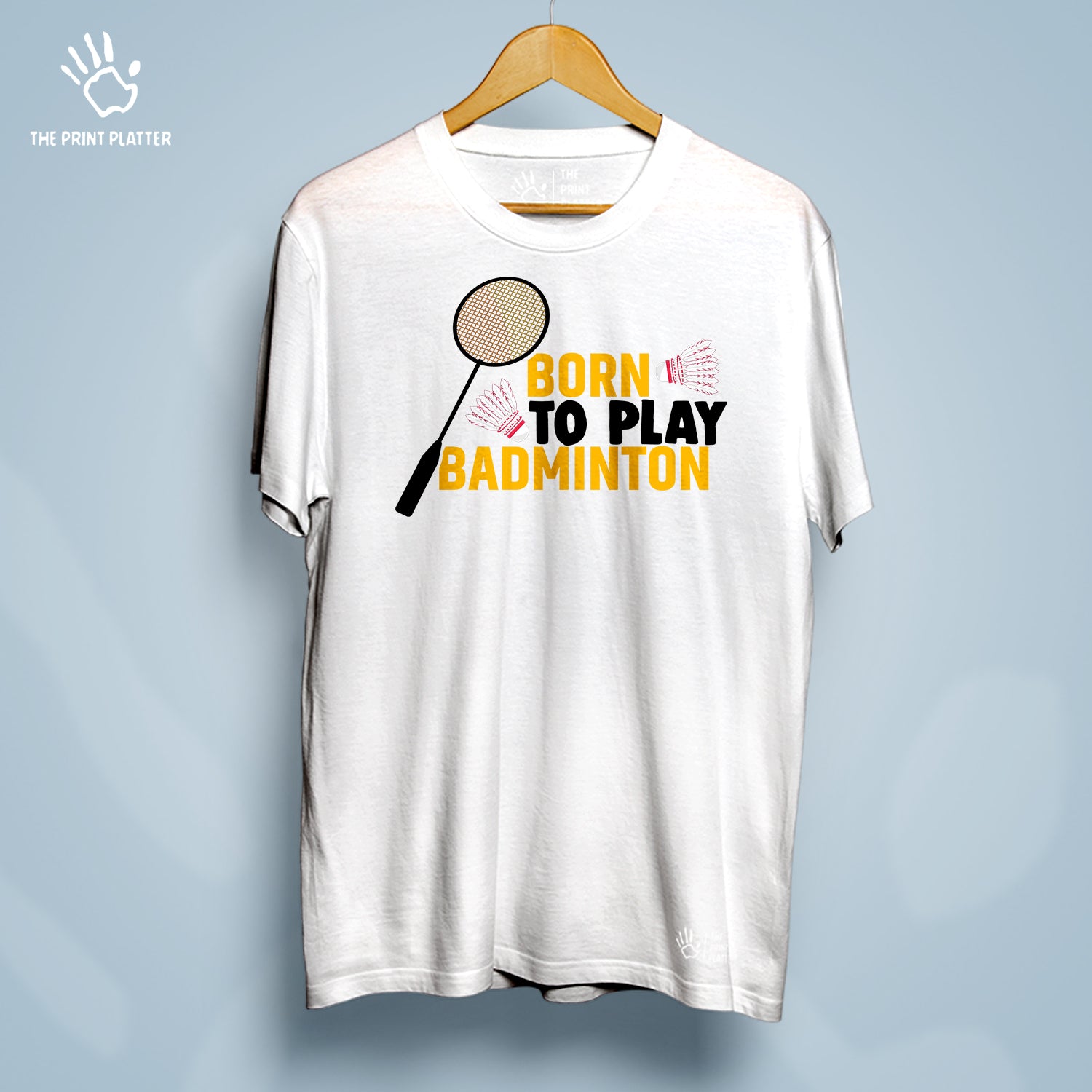 Born To Play Badminton Cotton Bio Wash 180gsm T-shirt | T-R170