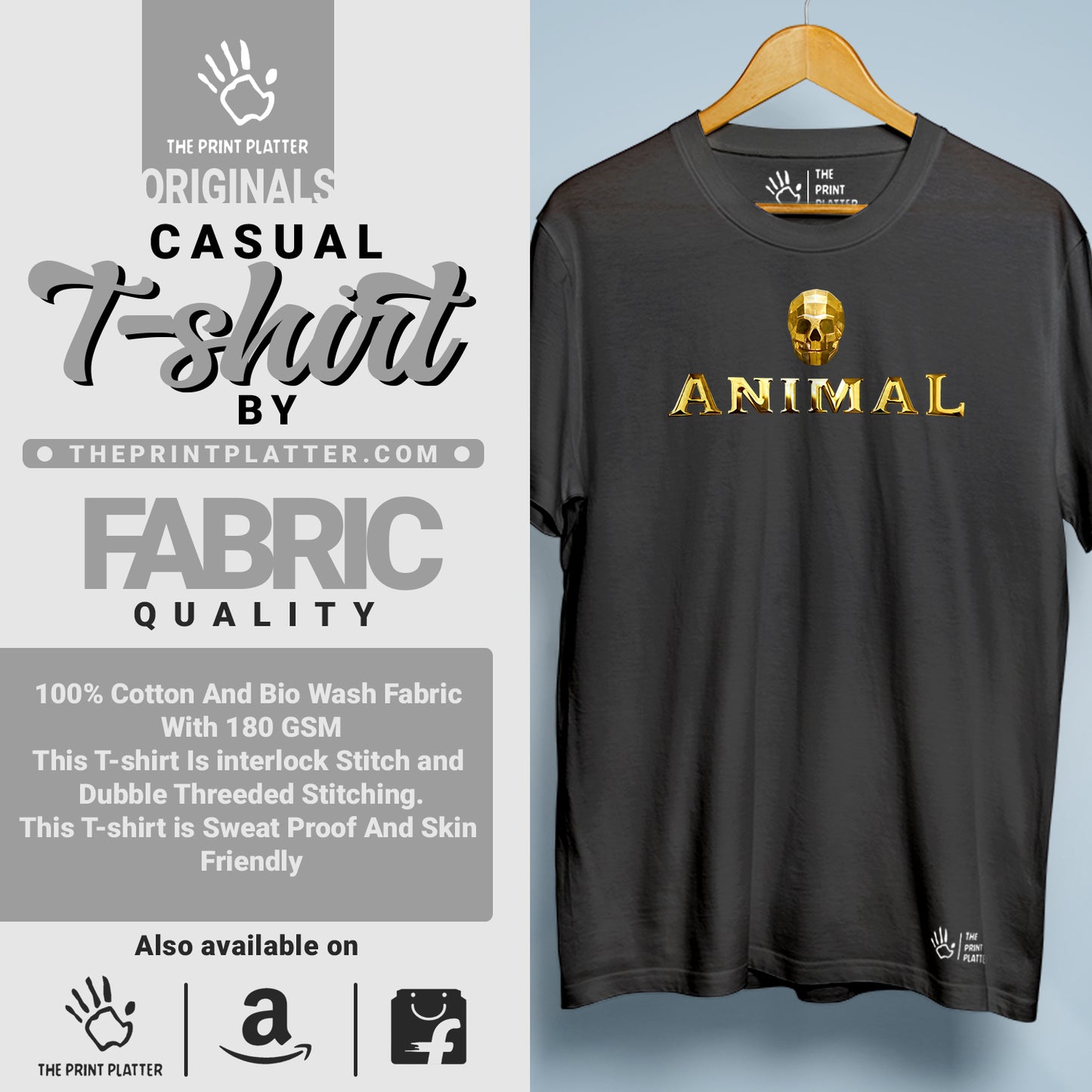 Animal Cotton Bio Wash 180gsm T-shirt | T-R175