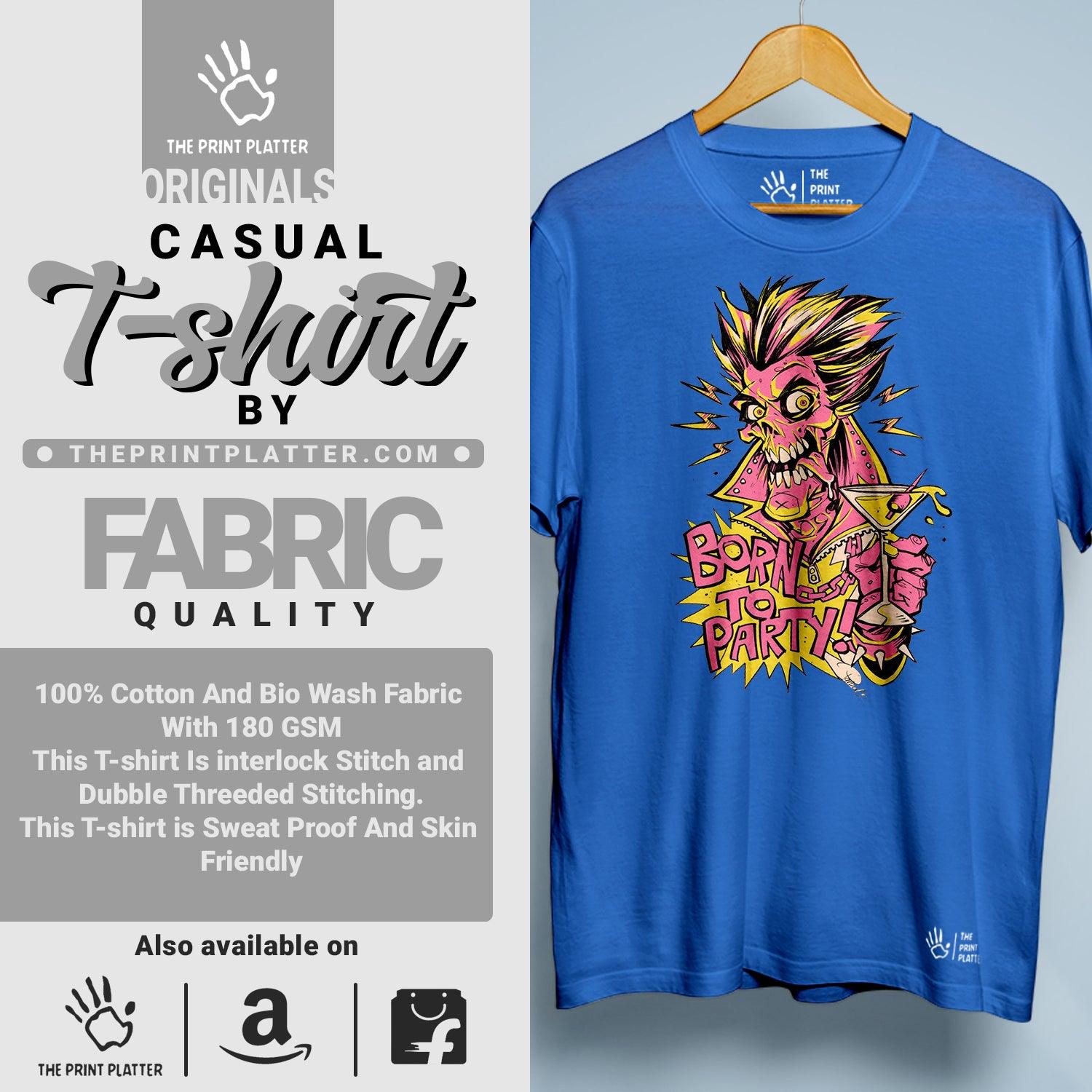 Born to party Cotton Bio Wash 180gsm T-shirt | T-R184