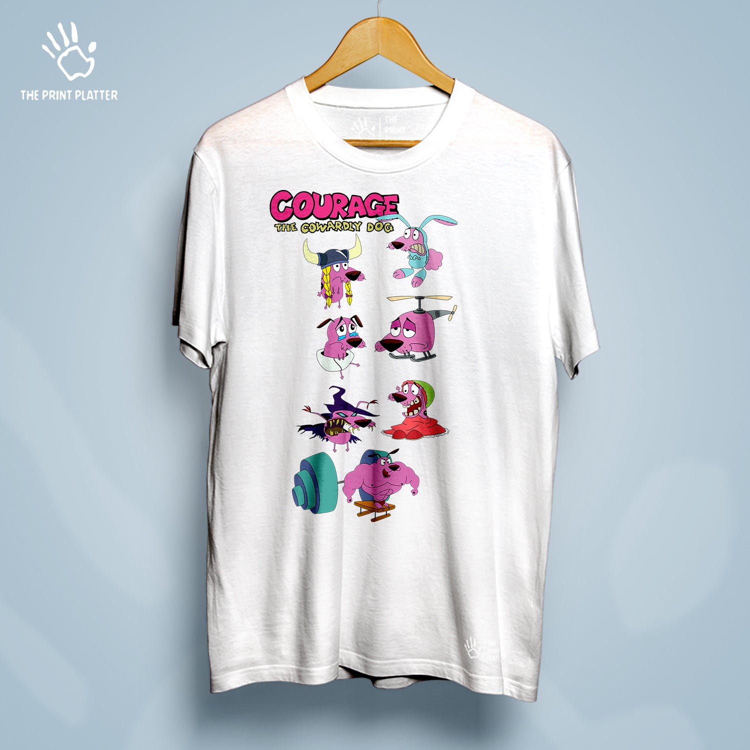 Courage The Cowardly Dog Cotton Bio Wash 180gsm T-shirt | T-R188