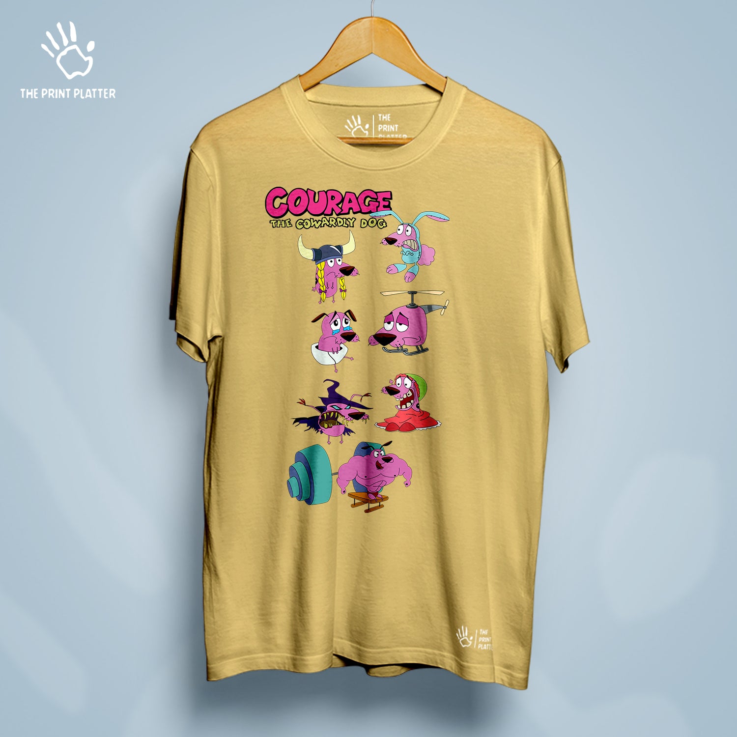 Courage The Cowardly Dog Cotton Bio Wash 180gsm T-shirt | T-R188