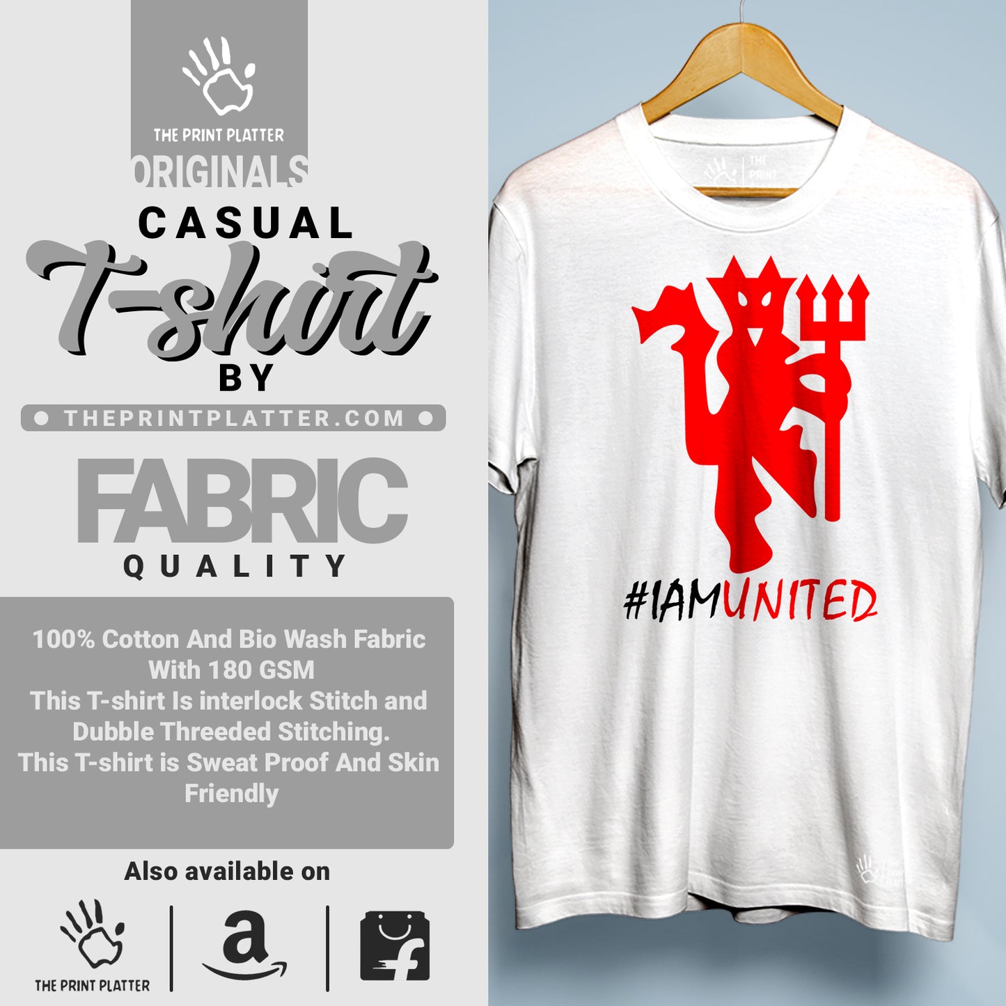 # I AM United Cotton Bio Wash 180gsm T-shirt | T-R212