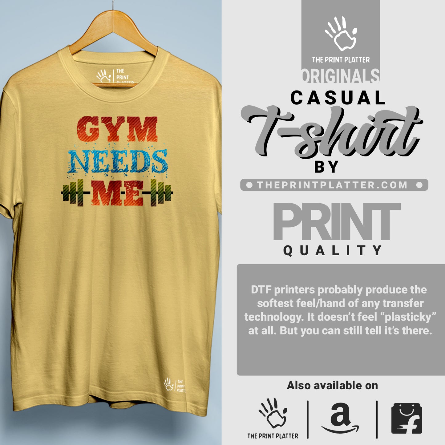 Gym Need Me Cotton Bio Wash 180gsm T-shirt | T-R27