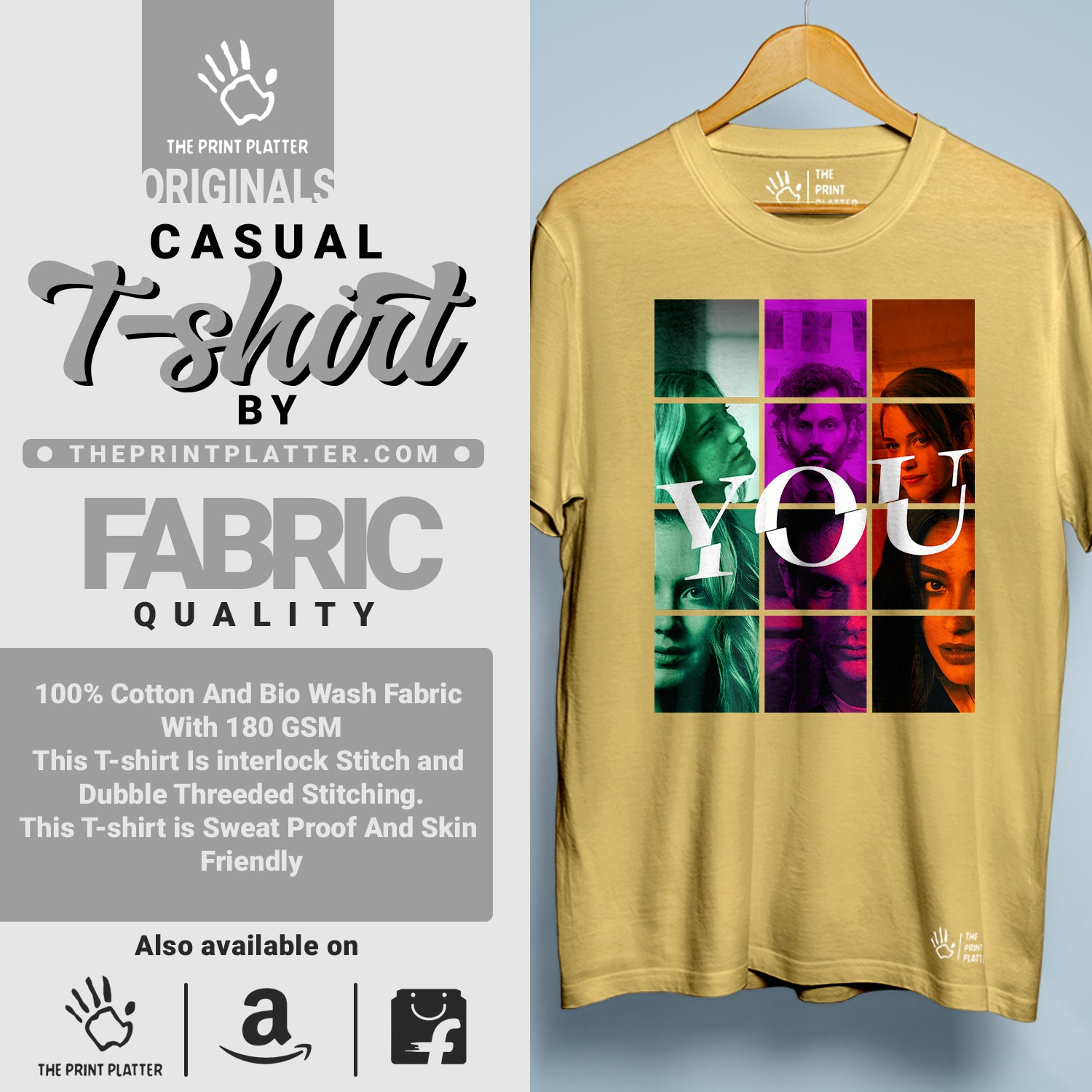 YOU Cotton Bio Wash 180gsm T-shirt | T-R275