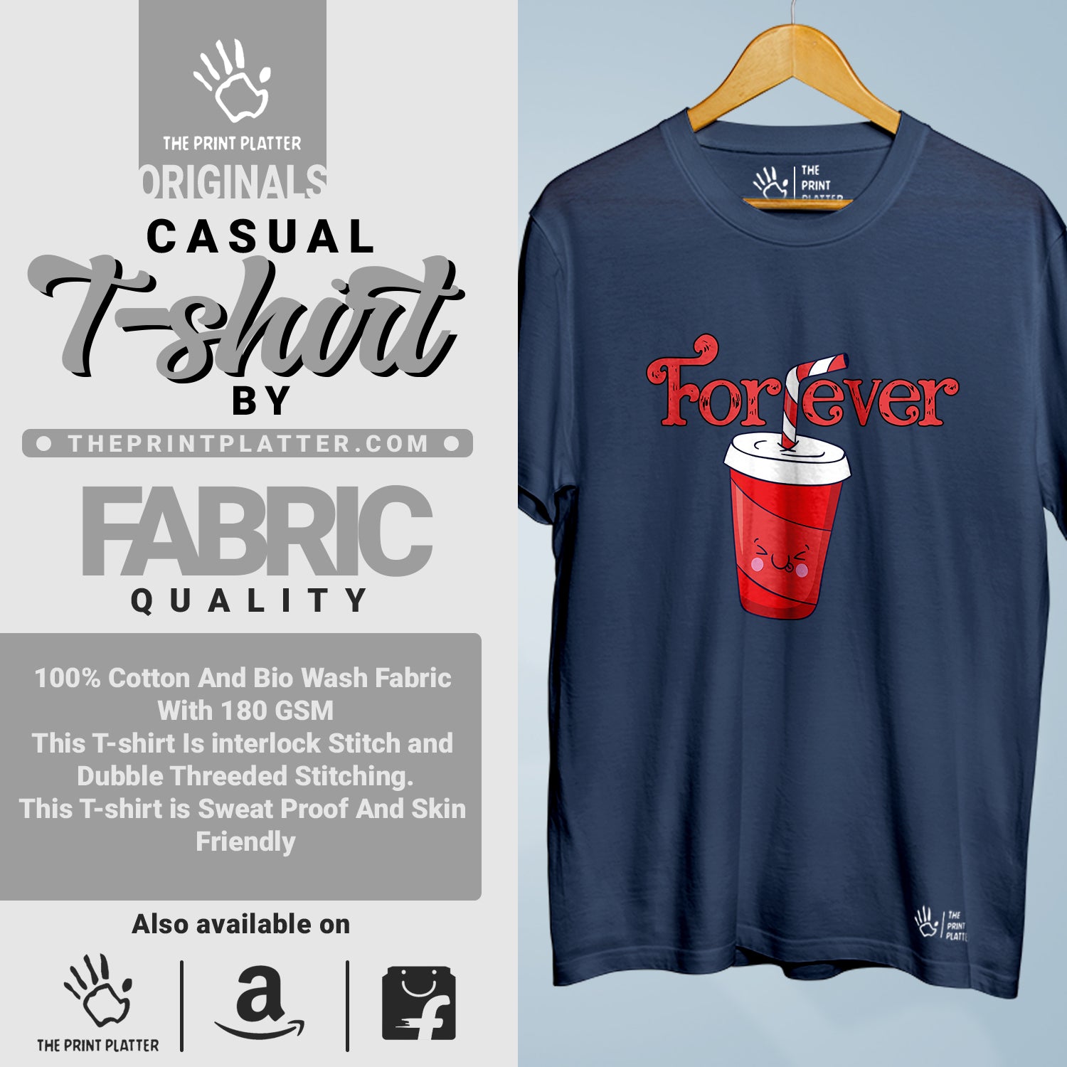 Forever Cotton Bio Wash 180gsm T-shirt | T-R291