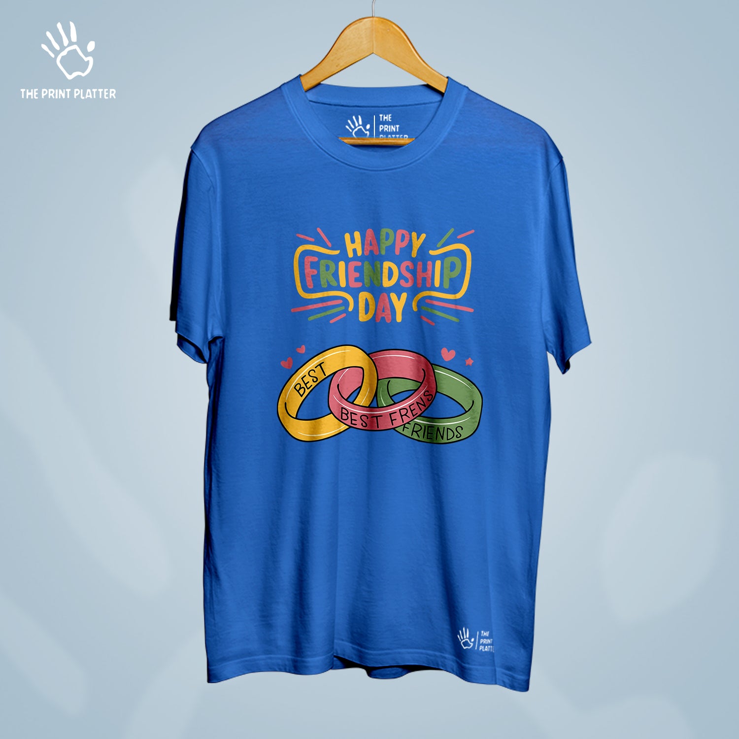 Happy Friendship Day Cotton Bio Wash 180gsm T-shirt | T-R302