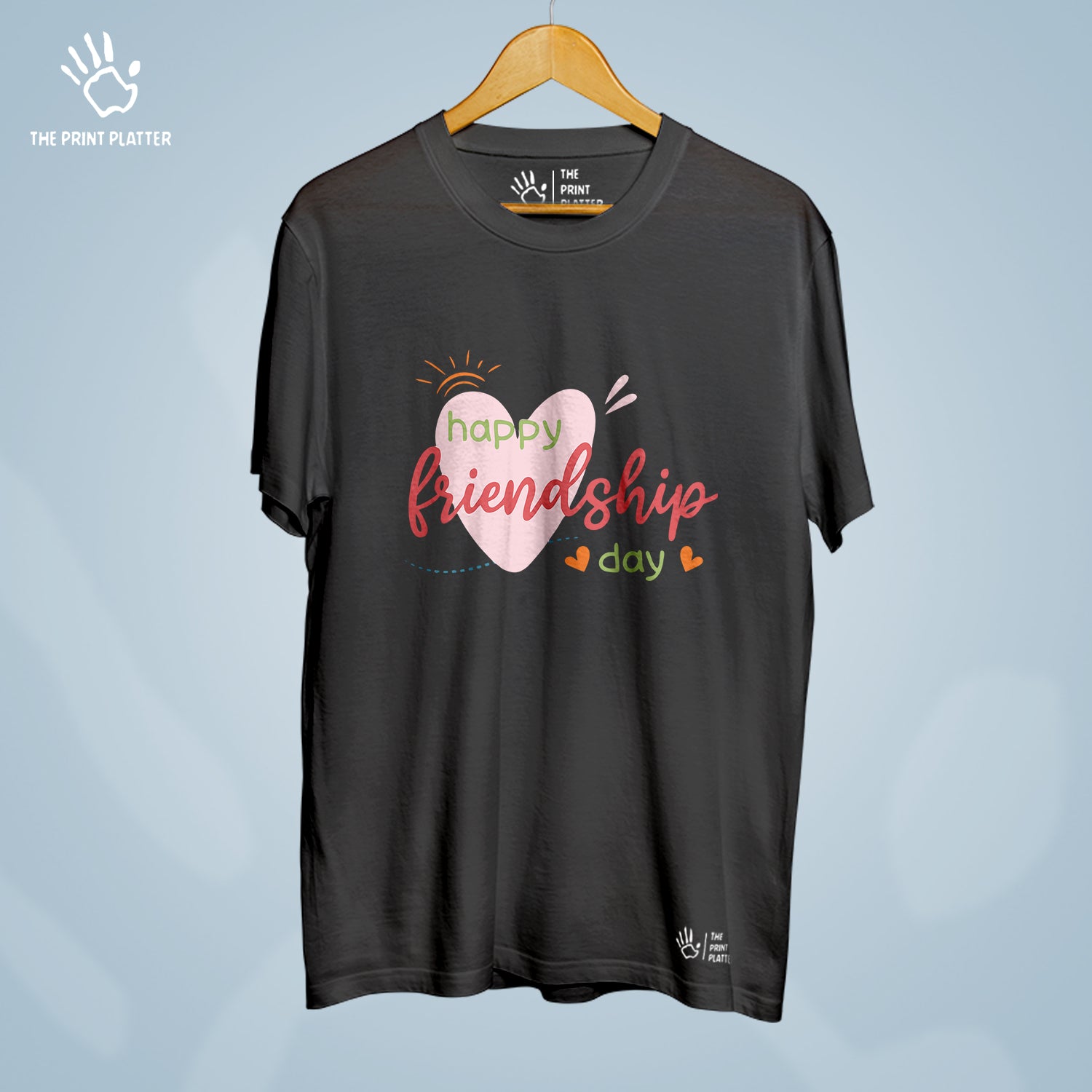 Happy Friendship Day Cotton Bio Wash 180gsm T-shirt | T-R304