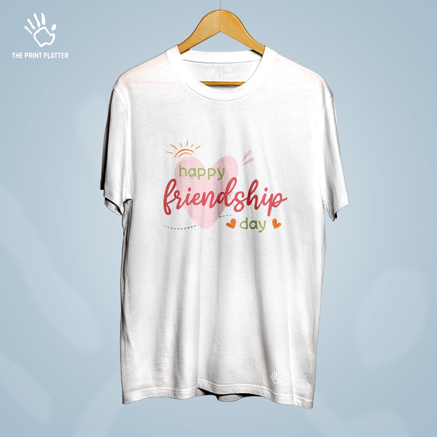 Happy Friendship Day Cotton Bio Wash 180gsm T-shirt | T-R304