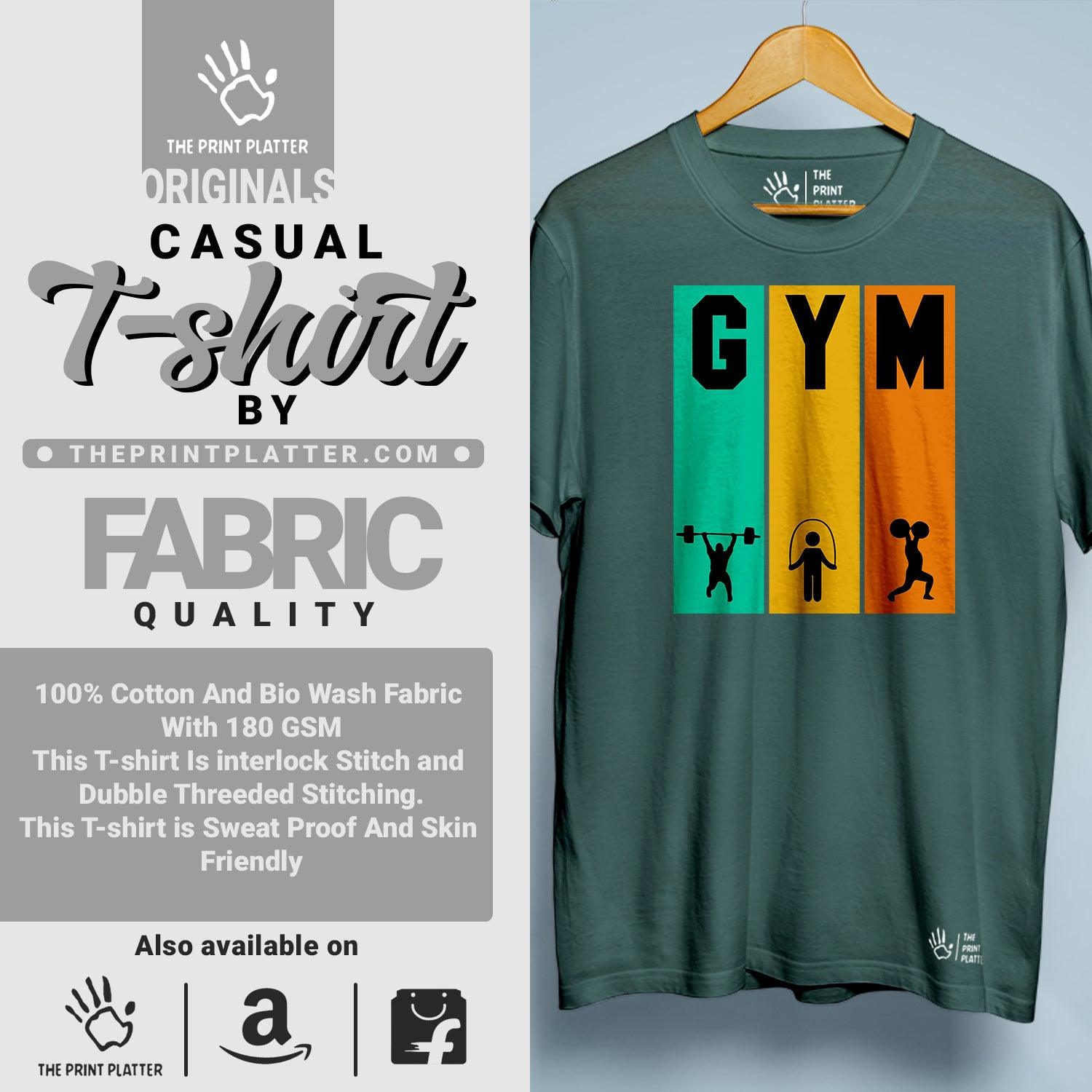 GYM Cotton Bio Wash 180gsm T-shirt | T-R32