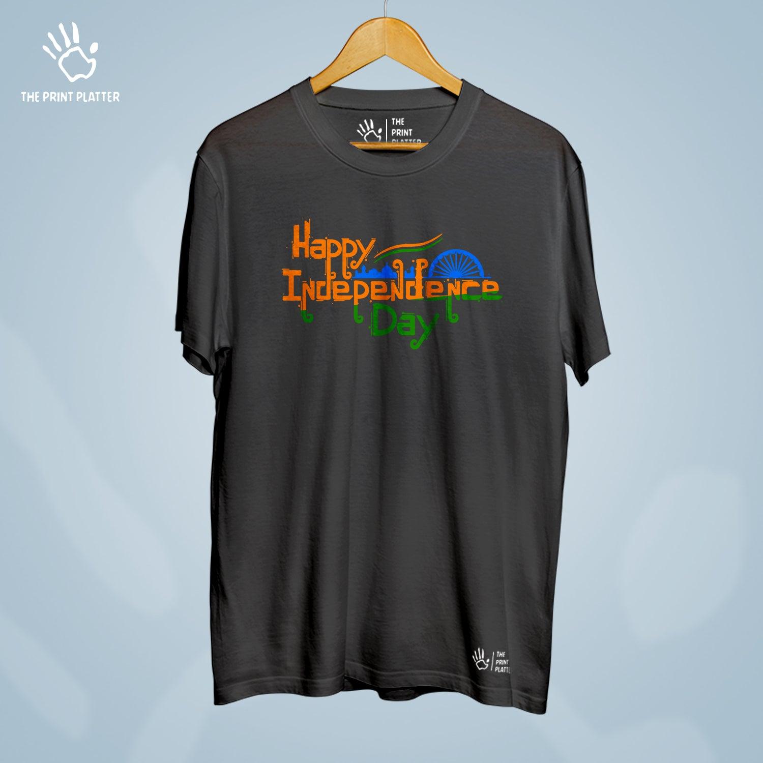 Happy Independence Day Cotton Bio Wash 180gsm T-shirt | T-R320