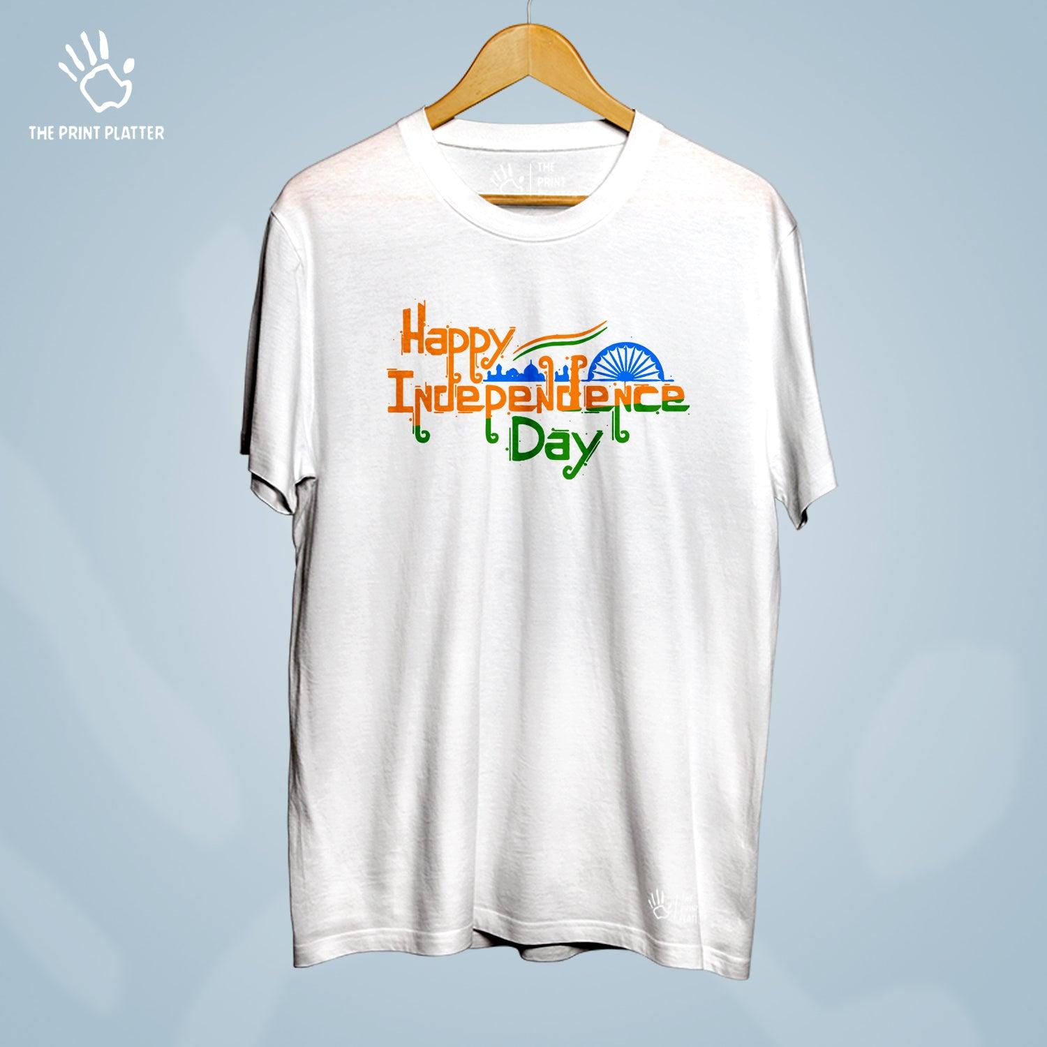 Happy Independence Day Cotton Bio Wash 180gsm T-shirt | T-R320