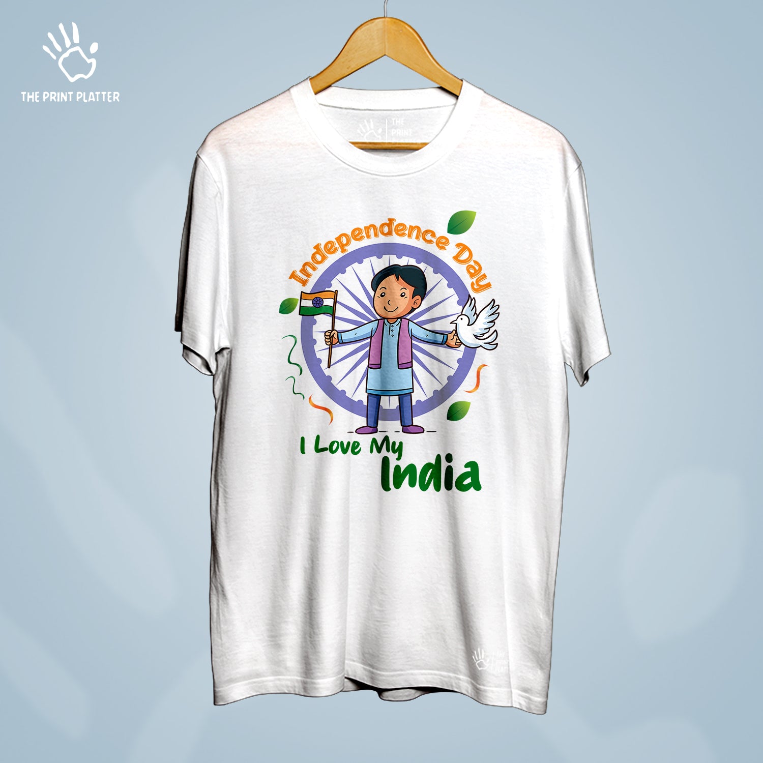 Independence Day I Love My India Cotton Bio Wash 180gsm T-shirt | T-R323