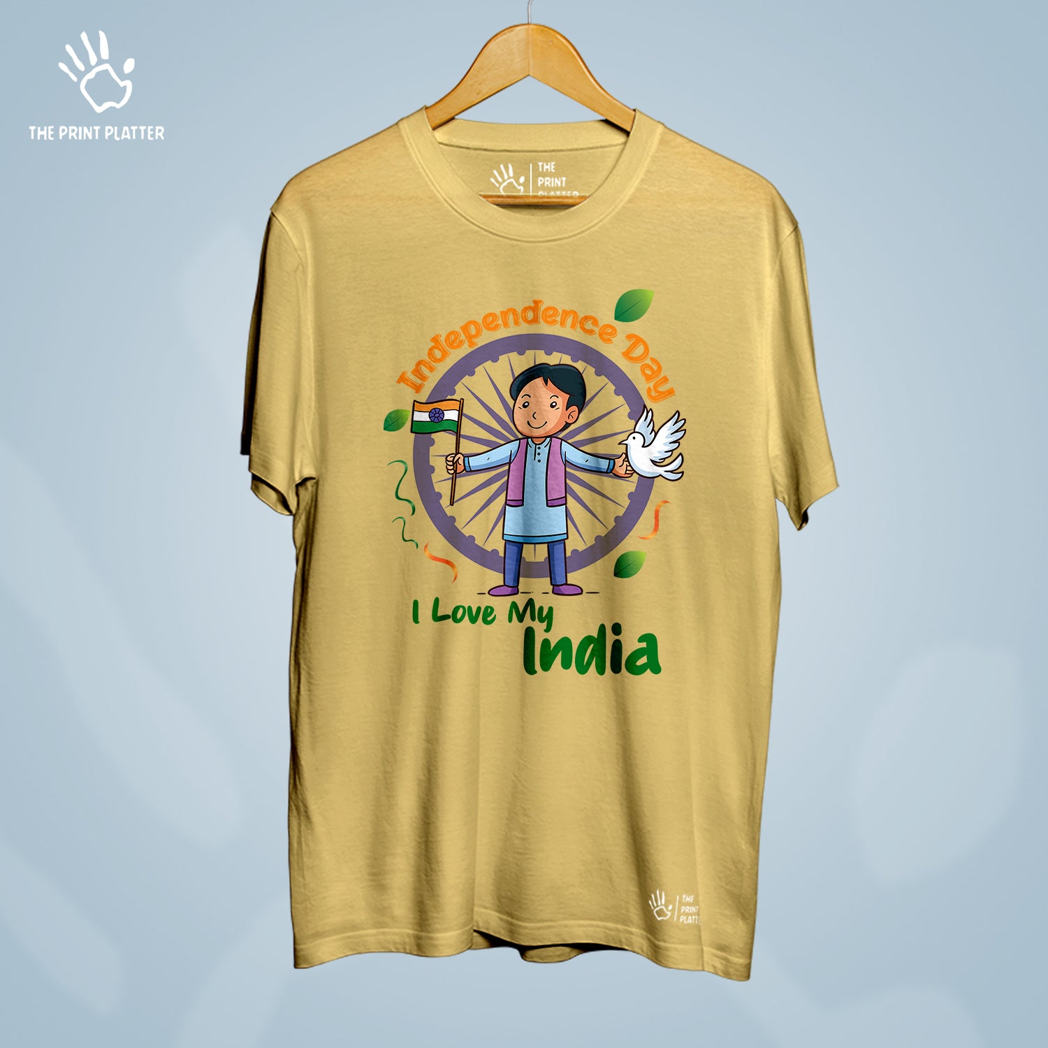 Independence Day I Love My India Cotton Bio Wash 180gsm T-shirt | T-R323