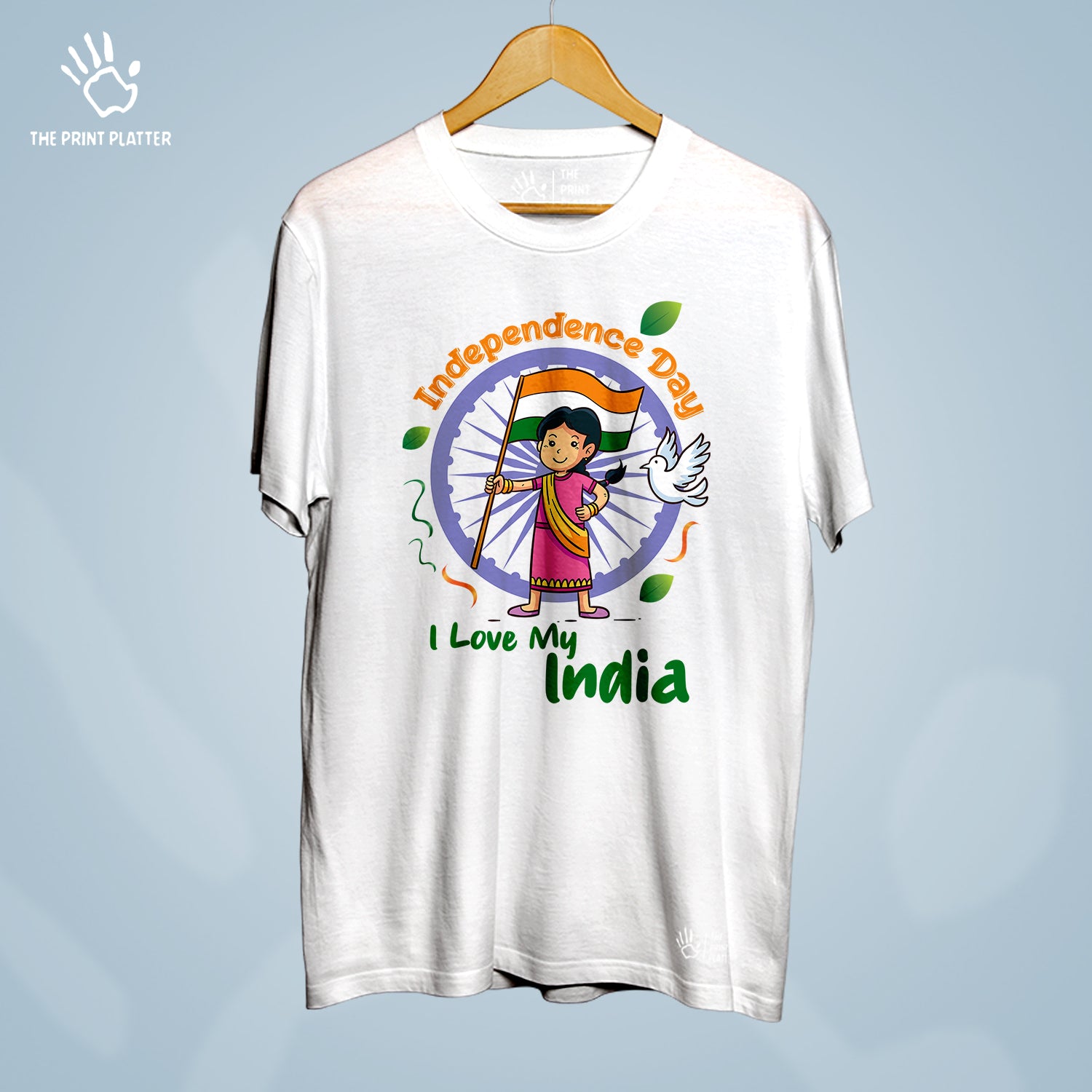 Independence Day I Love My India Cotton Bio Wash 180gsm T-shirt | T-R324