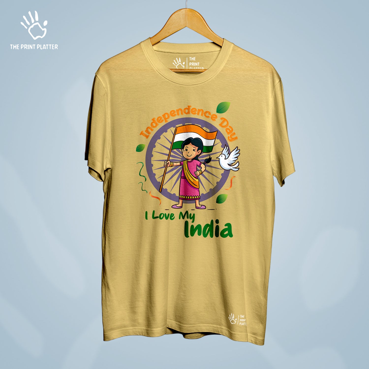 Independence Day I Love My India Cotton Bio Wash 180gsm T-shirt | T-R324