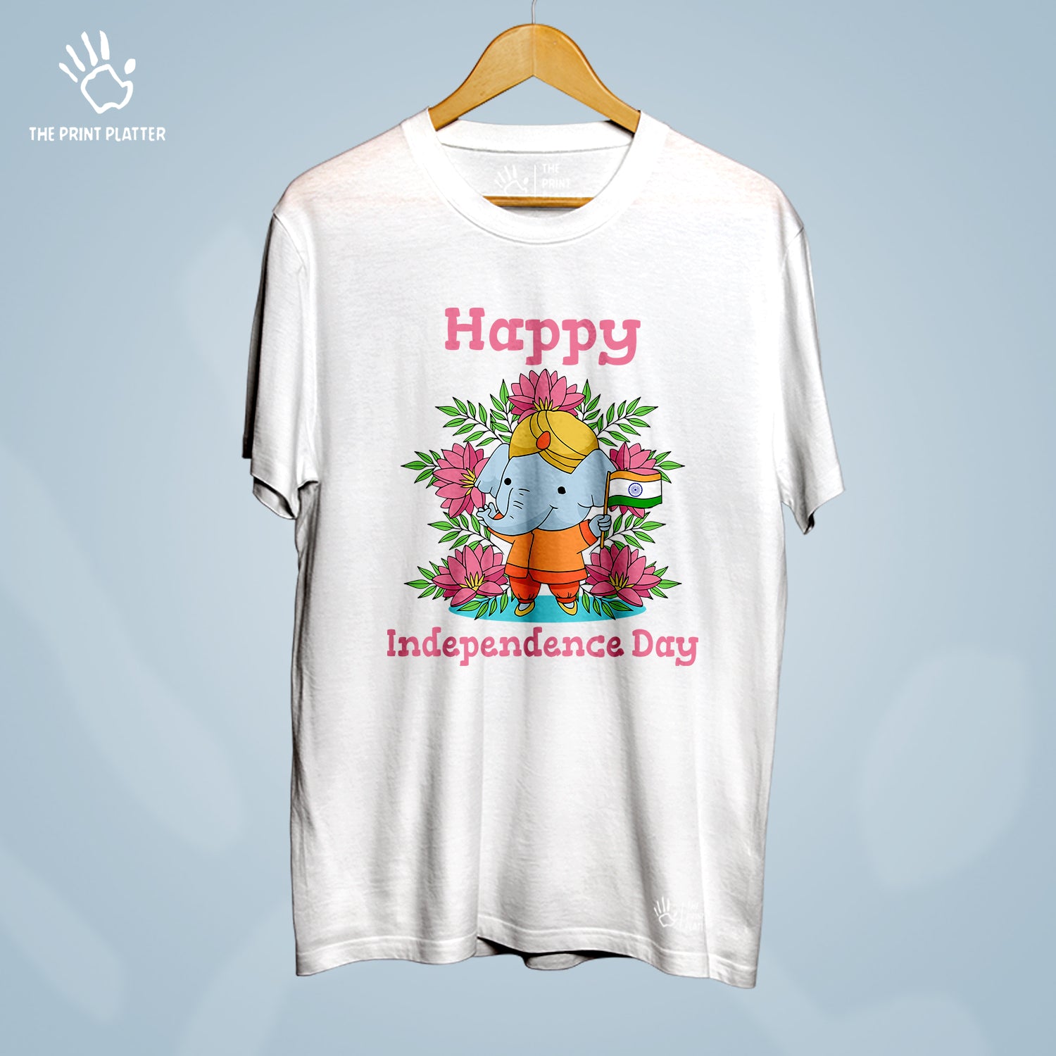 Happy Independence Day Cotton Bio Wash 180gsm T-shirt | T-R325