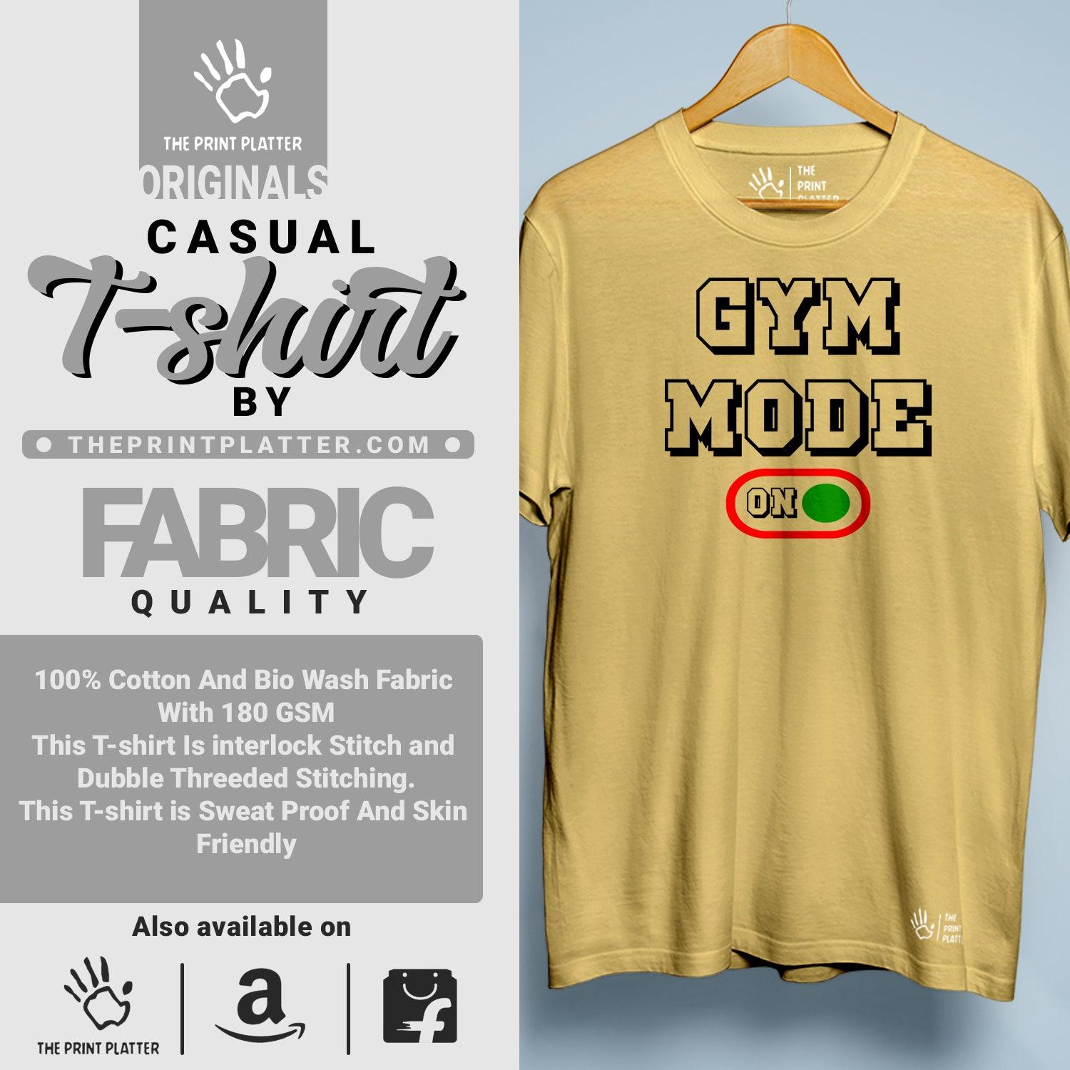 Gym Mode On Cotton Bio Wash 180gsm T-shirt | T-R33