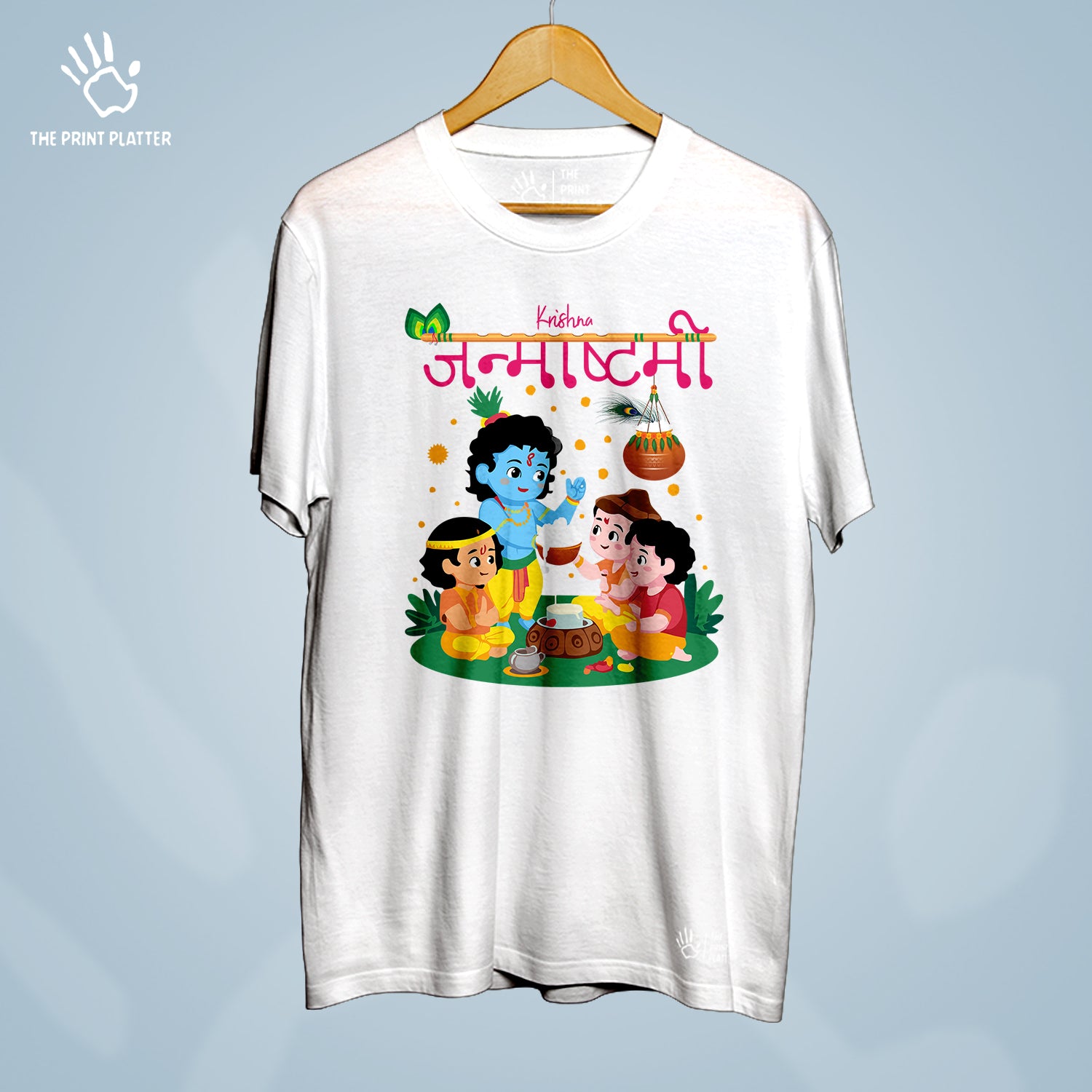 Krishna Janmashtami Cotton Bio Wash 180gsm T-shirt | T-R332