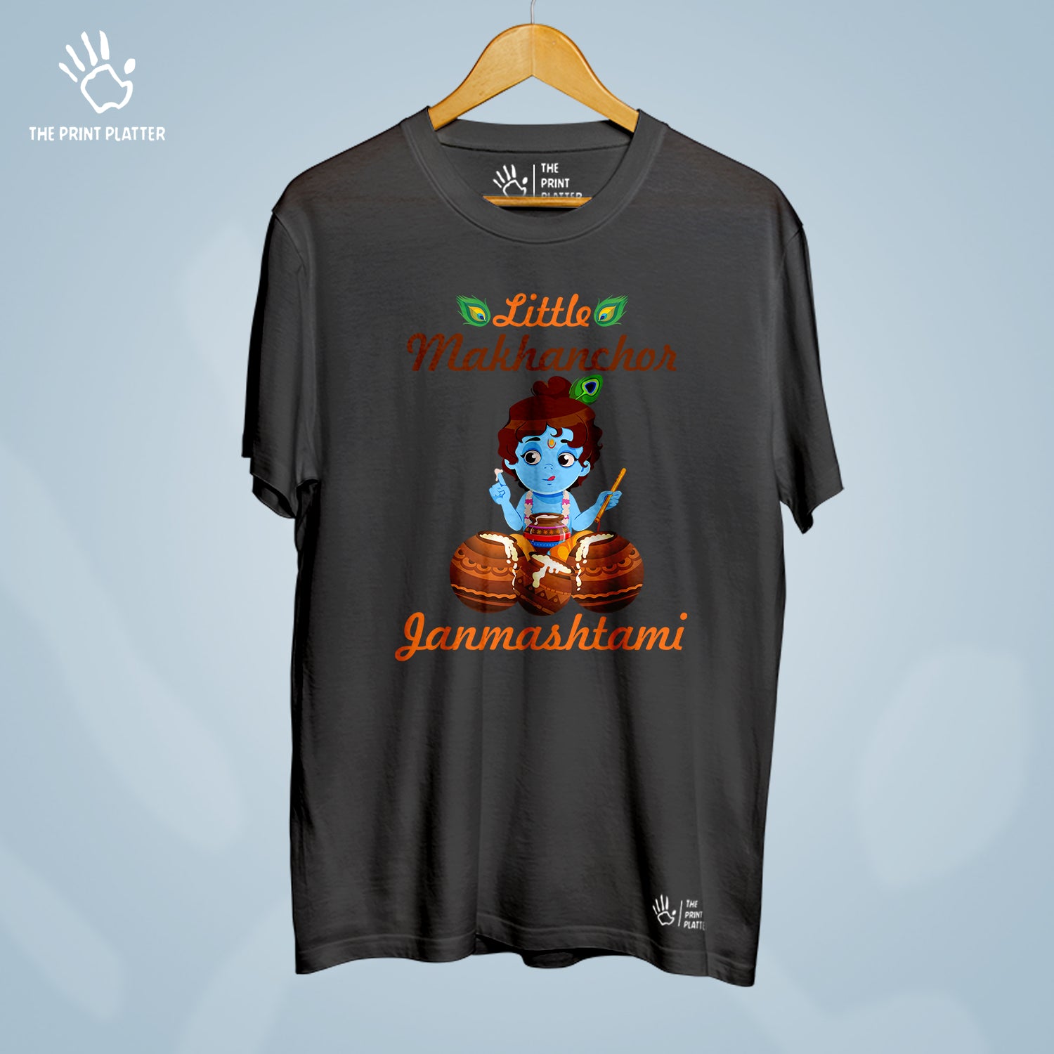 Little Makhanchor Krishna Janmashtami Cotton Bio Wash 180gsm T-shirt | T-R334