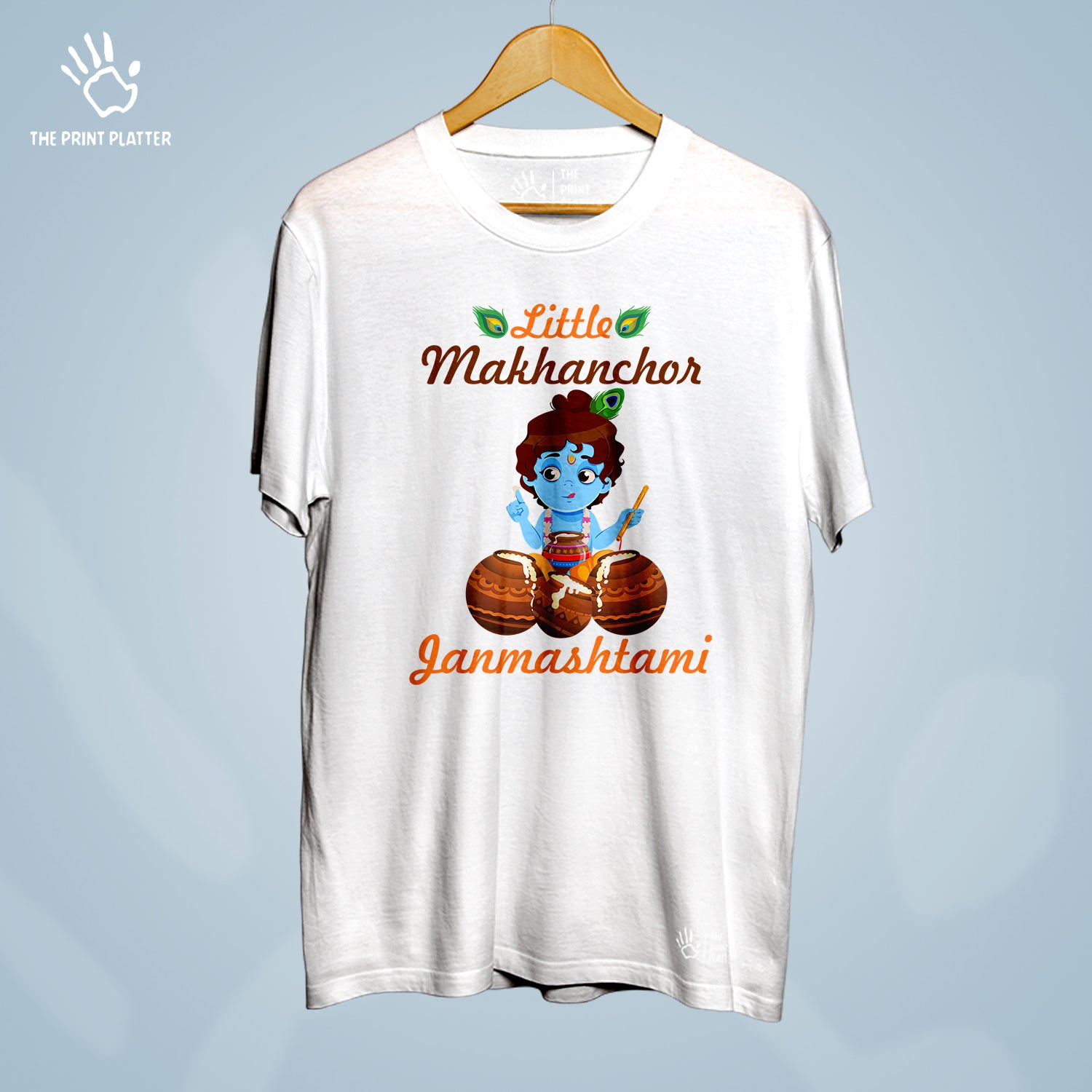 Little Makhanchor Krishna Janmashtami Cotton Bio Wash 180gsm T-shirt | T-R334