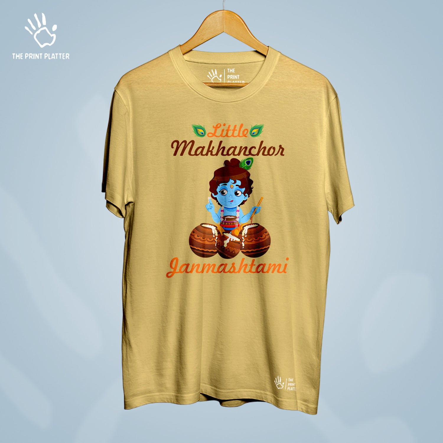 Little Makhanchor Krishna Janmashtami Cotton Bio Wash 180gsm T-shirt | T-R334