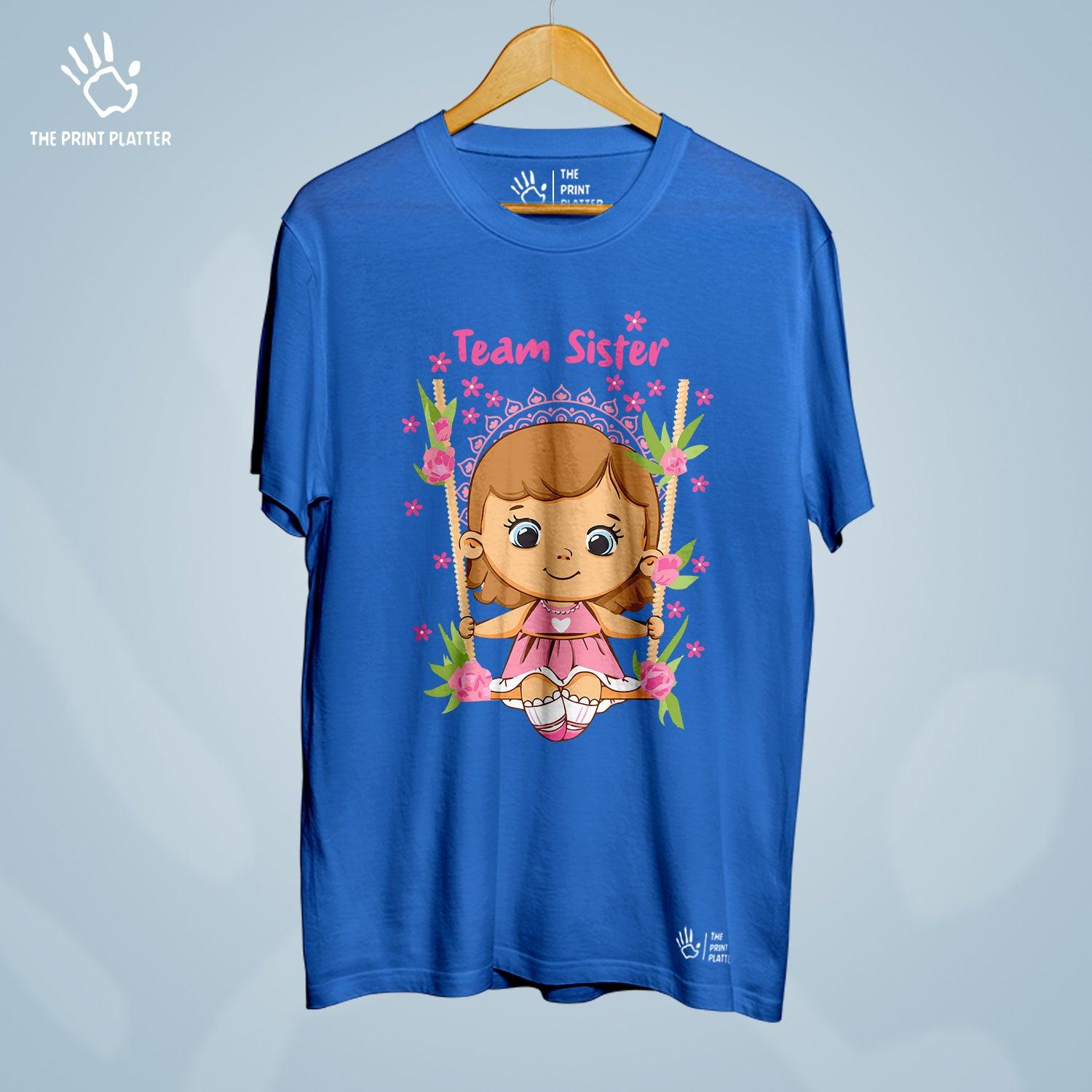 Team Sister Raksha Bandhan Cotton Bio Wash 180gsm T-shirt | T-R337