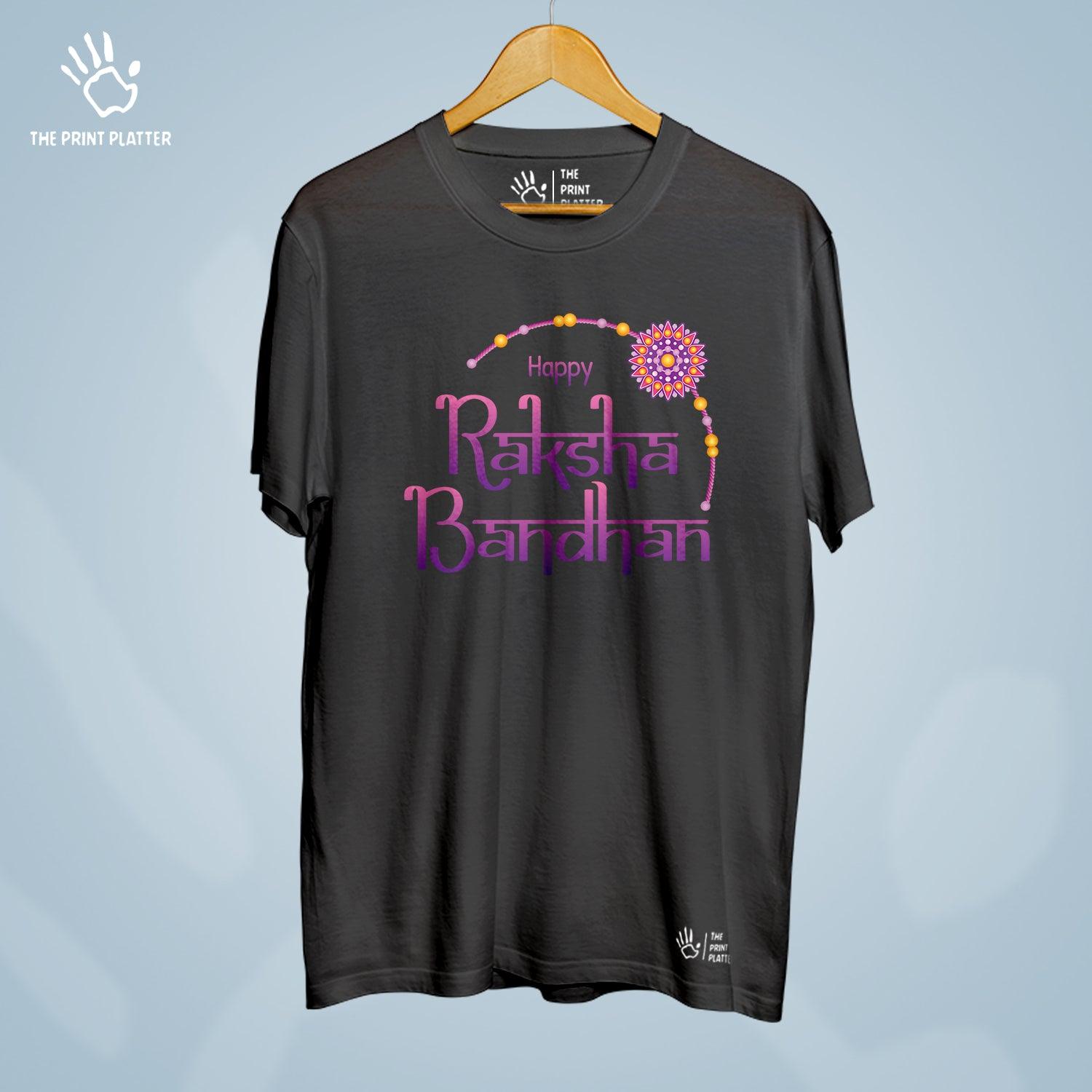 Happy Raksha Bandhan Cotton Bio Wash 180gsm T-shirt | T-R339