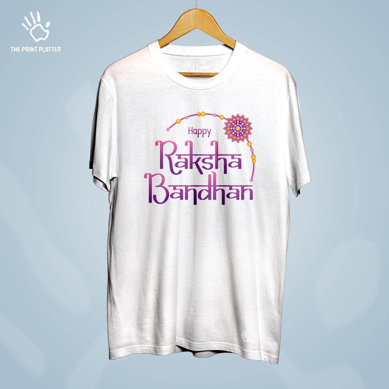 Happy Raksha Bandhan Cotton Bio Wash 180gsm T-shirt | T-R339