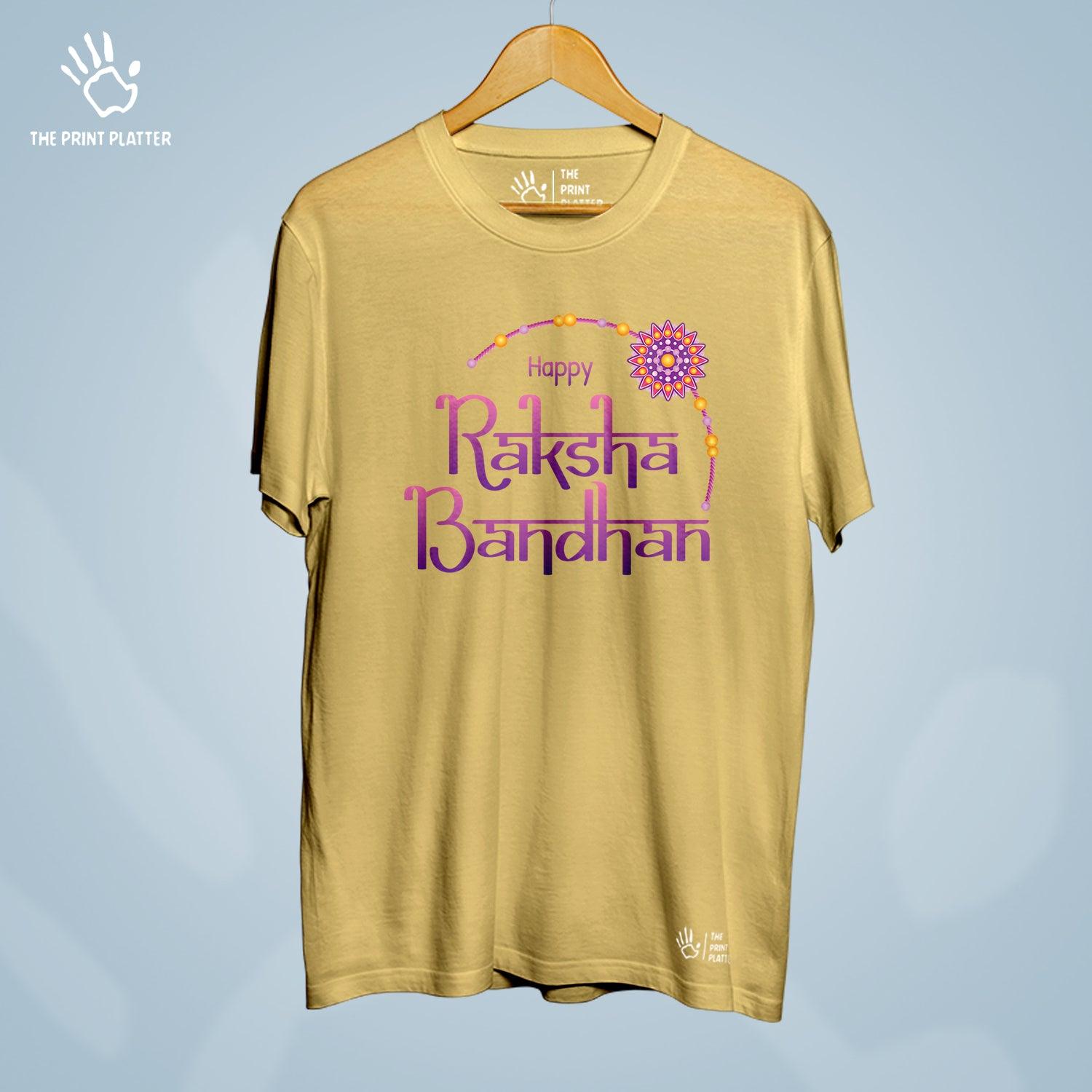 Happy Raksha Bandhan Cotton Bio Wash 180gsm T-shirt | T-R339