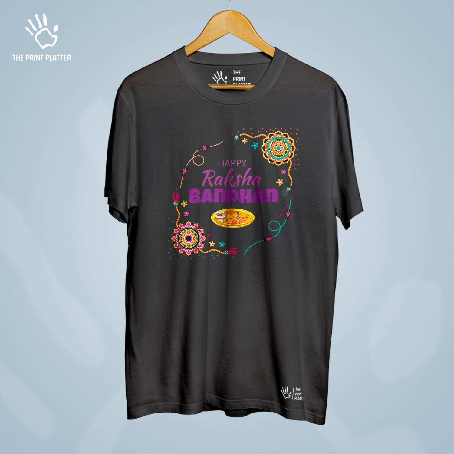 Happy Raksha Bandhan Cotton Bio Wash 180gsm T-shirt | T-R341