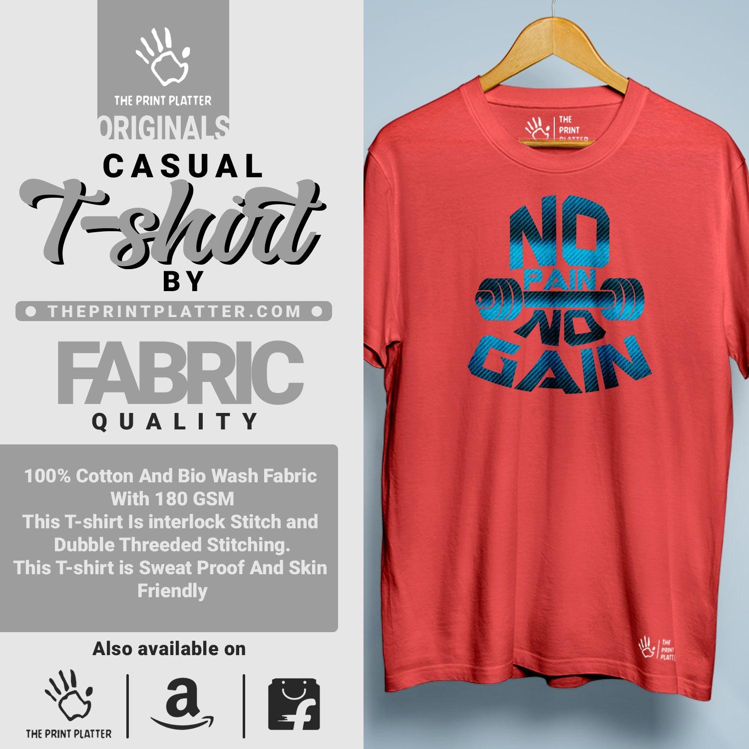 No Pain No Gain Cotton Bio Wash 180gsm T-shirt | T-R35