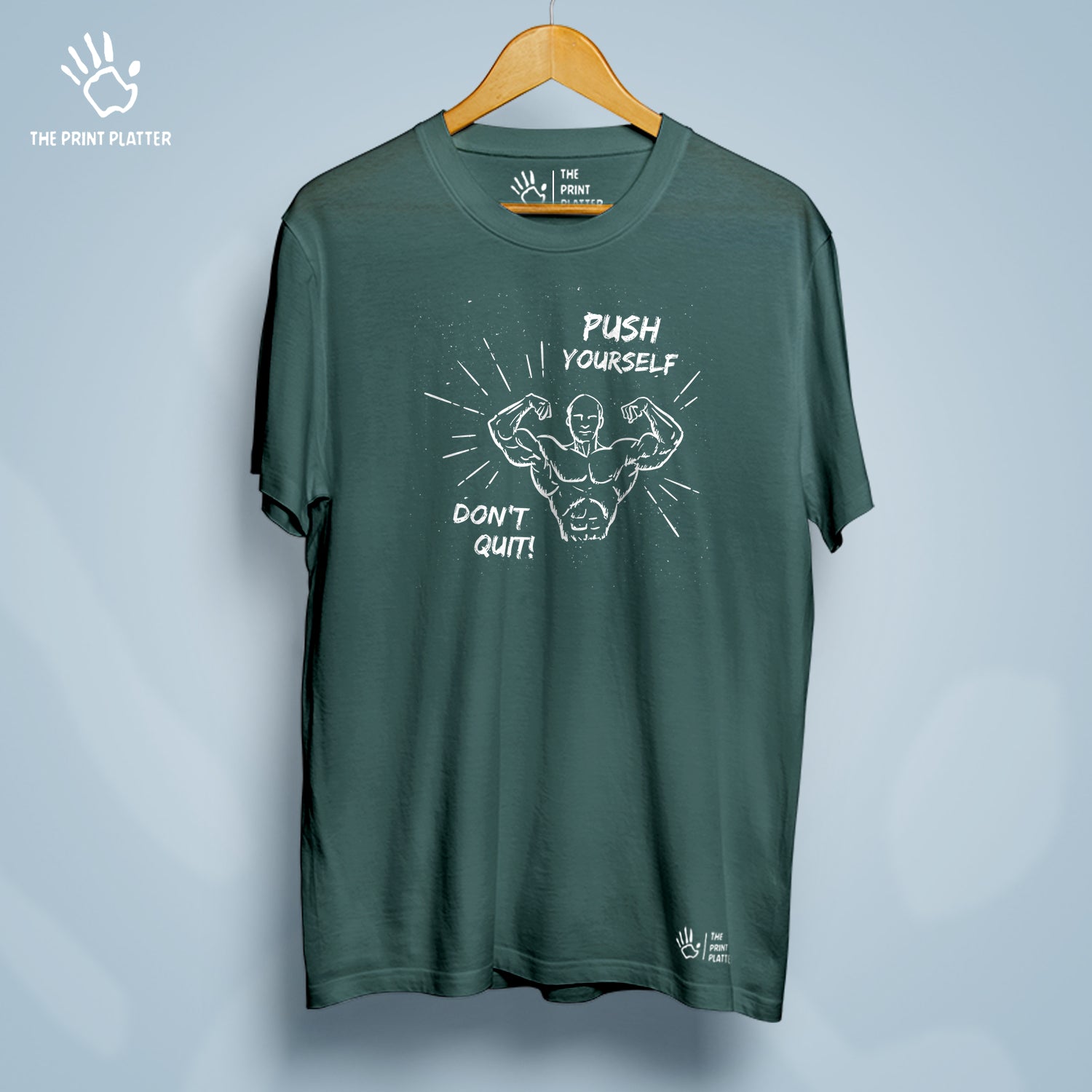 Push Yourself Don't Quit! Cotton Bio Wash 180gsm T-shirt | T-R37