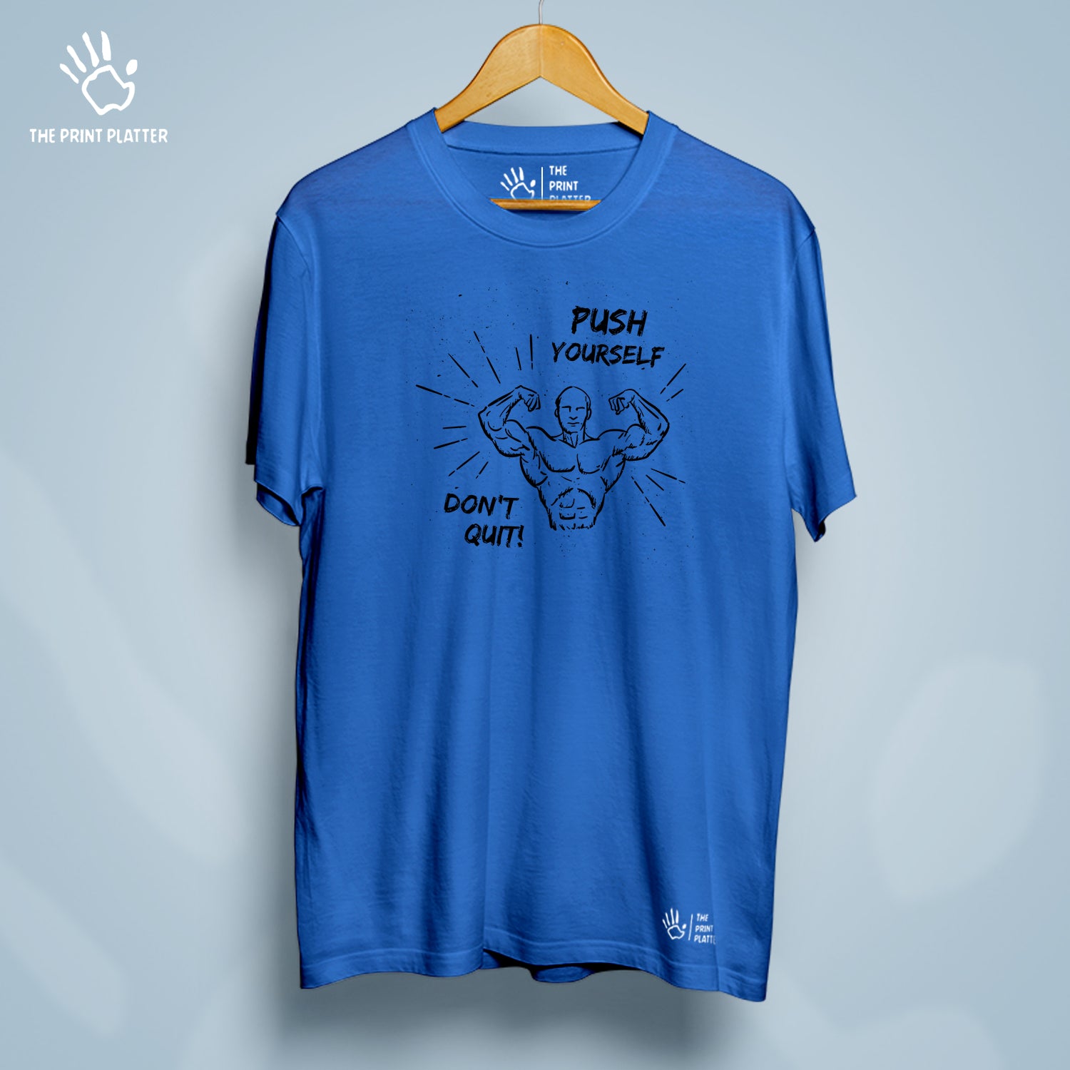 Push Yourself Don't Quit! Cotton Bio Wash 180gsm T-shirt | T-R37