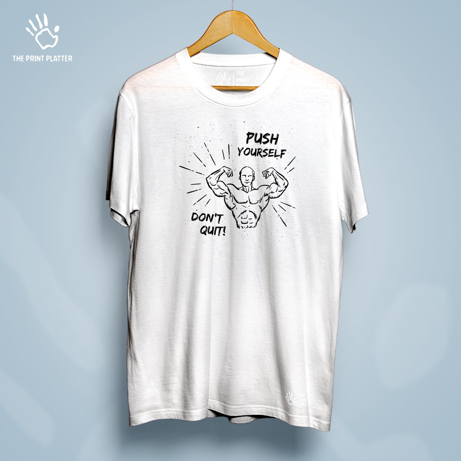 Push Yourself Don't Quit! Cotton Bio Wash 180gsm T-shirt | T-R37