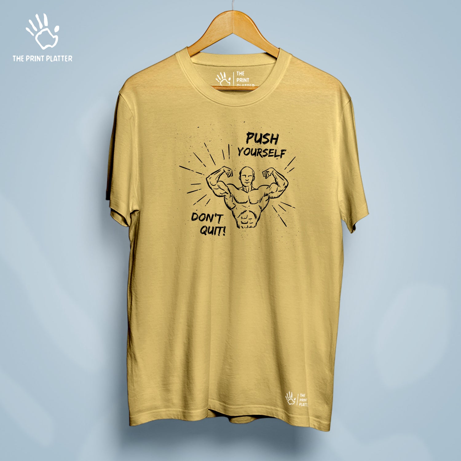 Push Yourself Don't Quit! Cotton Bio Wash 180gsm T-shirt | T-R37