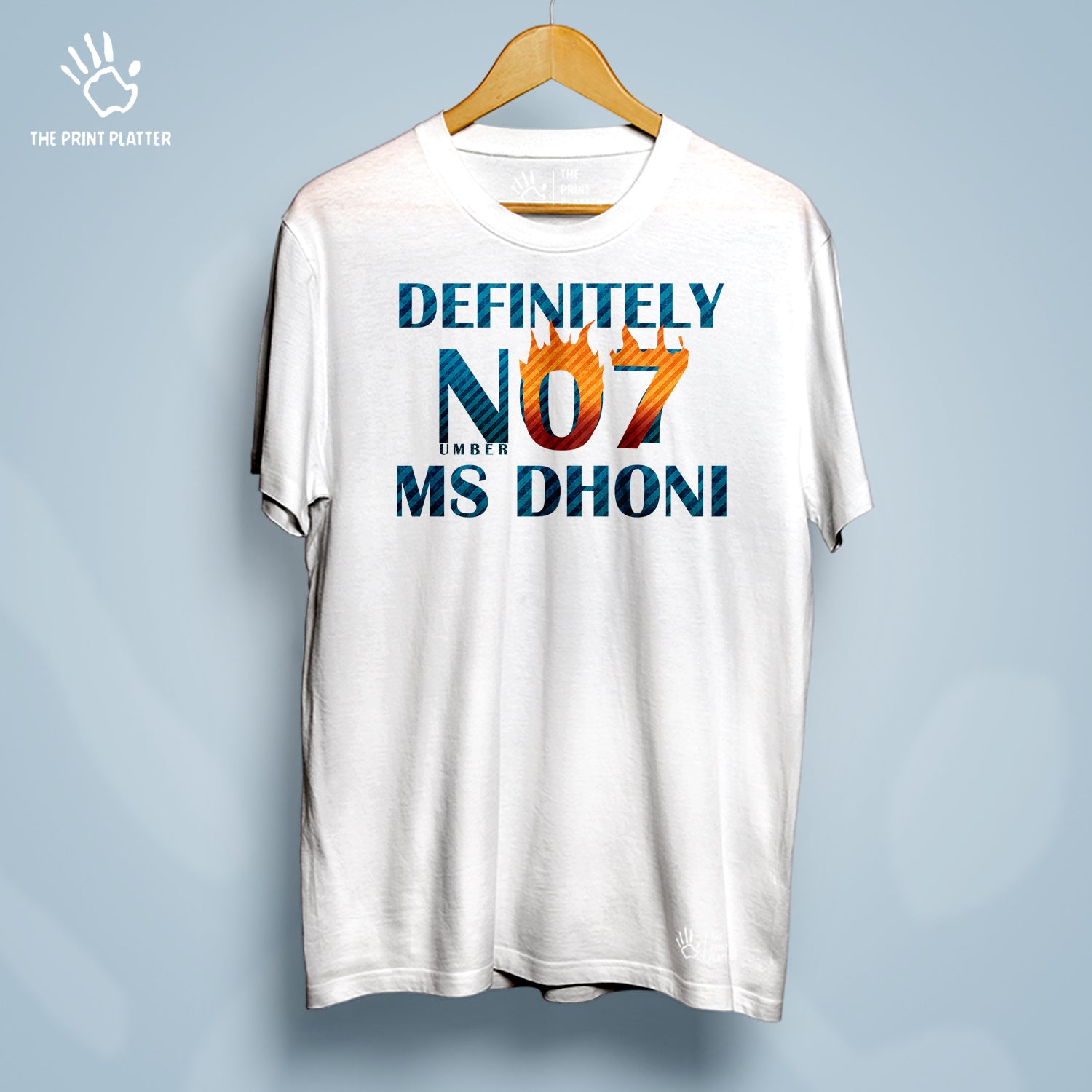 Definitely Number 7 MS Dhoni Cotton Bio Wash 180gsm T-shirt | T-R70