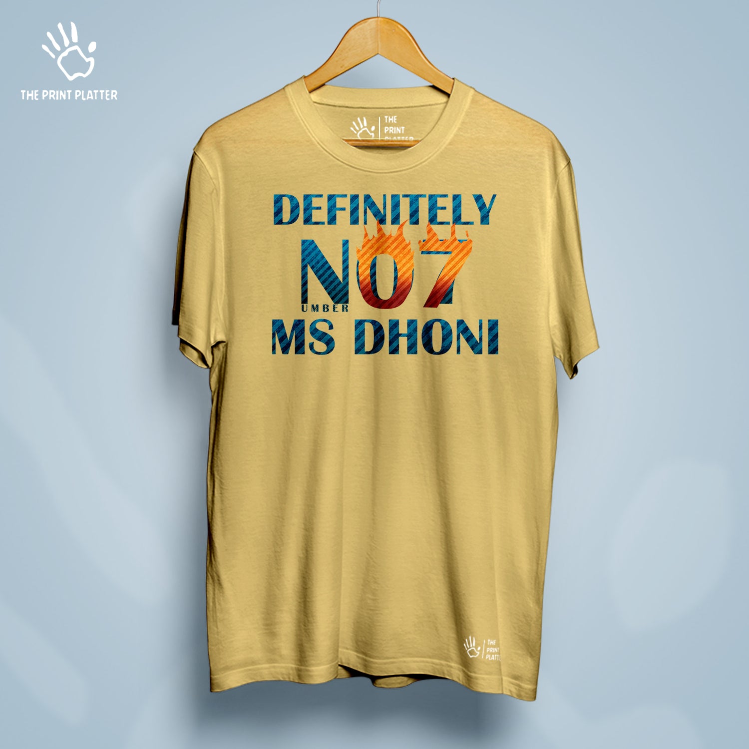 Definitely Number 7 MS Dhoni Cotton Bio Wash 180gsm T-shirt | T-R70