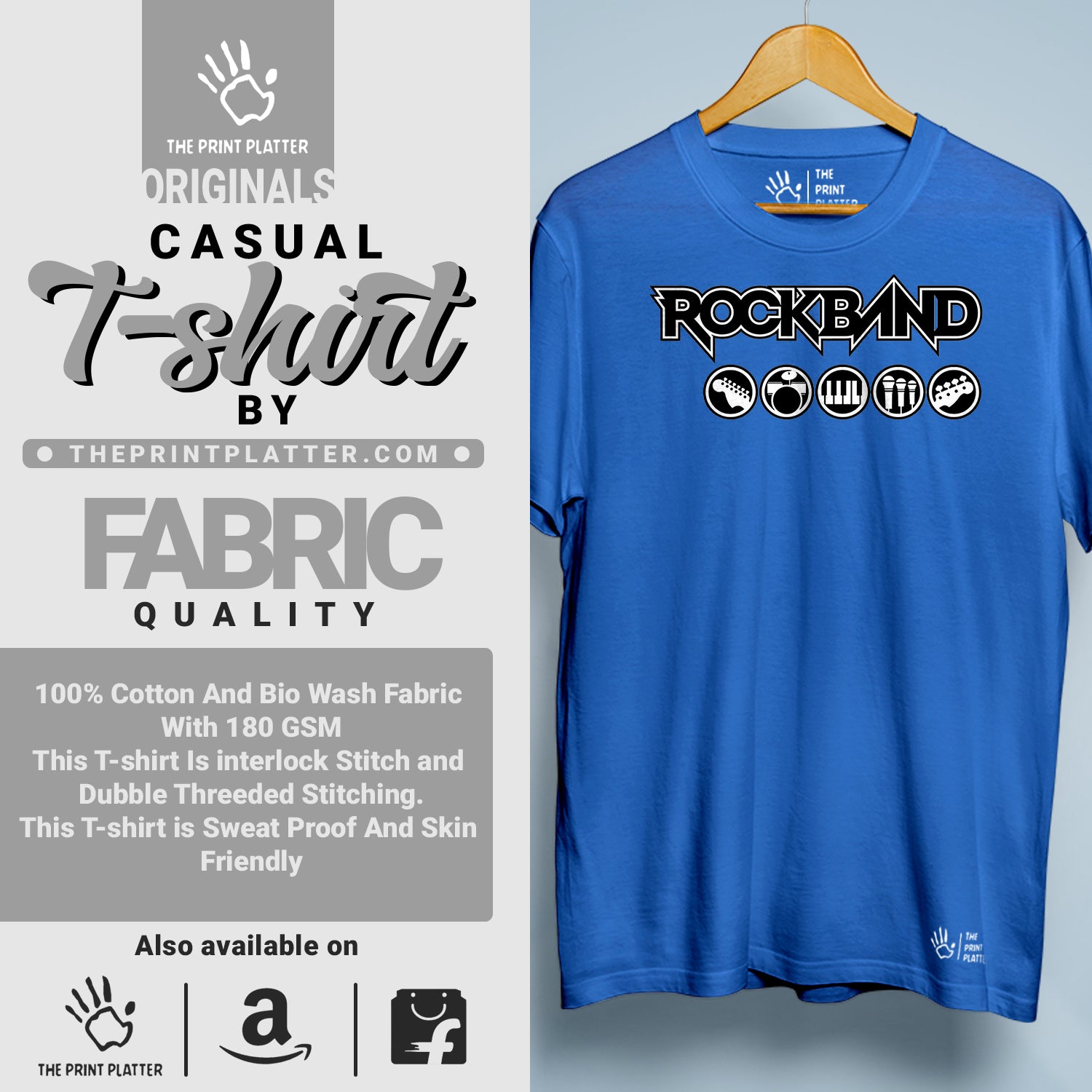 Rock Band Cotton Bio Wash 180gsm T-shirt | T-R87