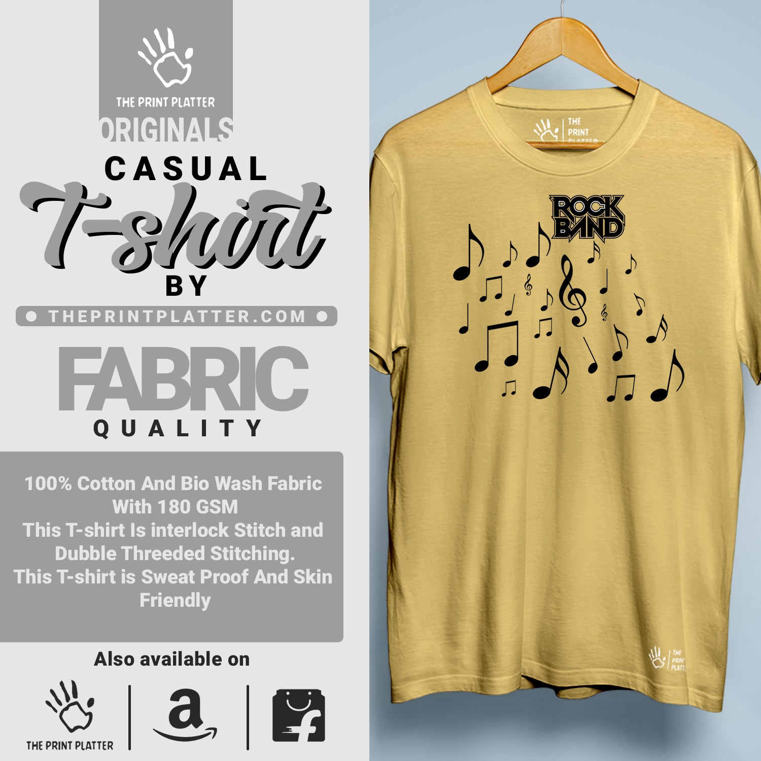 Rock Band Cotton Bio Wash 180gsm T-shirt | T-R91