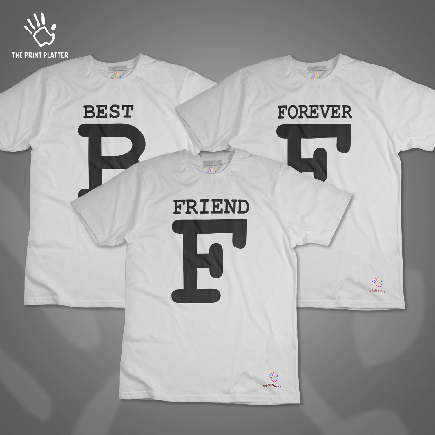 Best Friends Forever BFF Cotton Bio Wash 180gsm T-shirt | T57-BigBFF