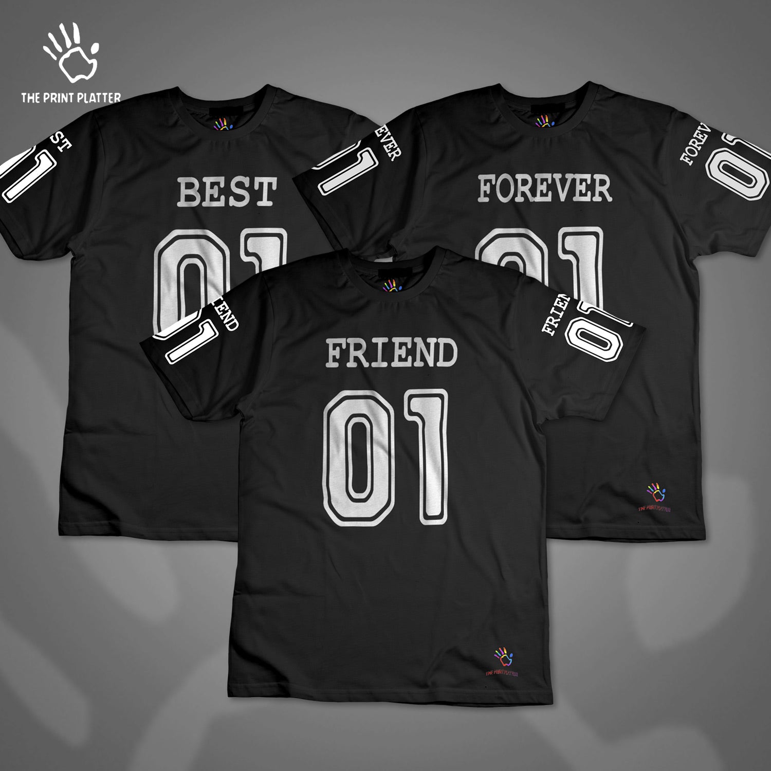 Best 01 Friends 01 Forever 01 Cotton Bio Wash 180gsm T-shirt | T63-BFF01