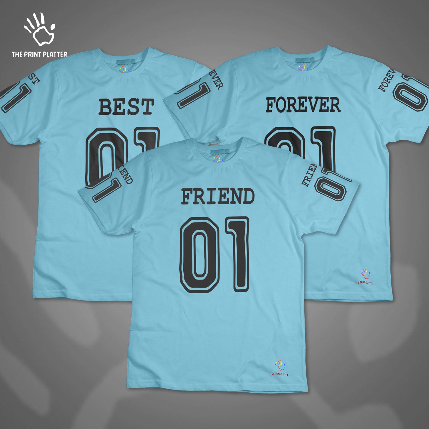 Best 01 Friends 01 Forever 01 Cotton Bio Wash 180gsm T-shirt | T63-BFF01