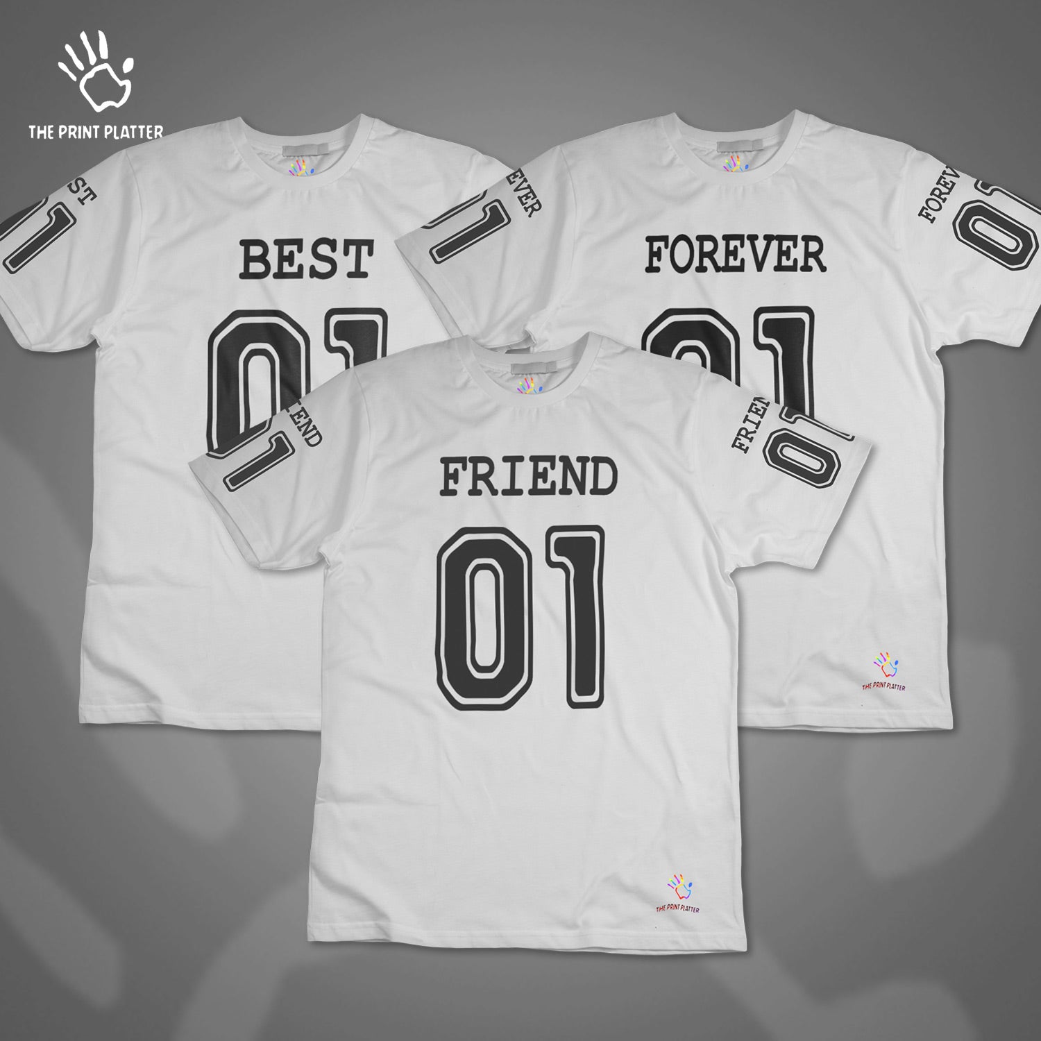 Best 01 Friends 01 Forever 01 Cotton Bio Wash 180gsm T-shirt | T63-BFF01