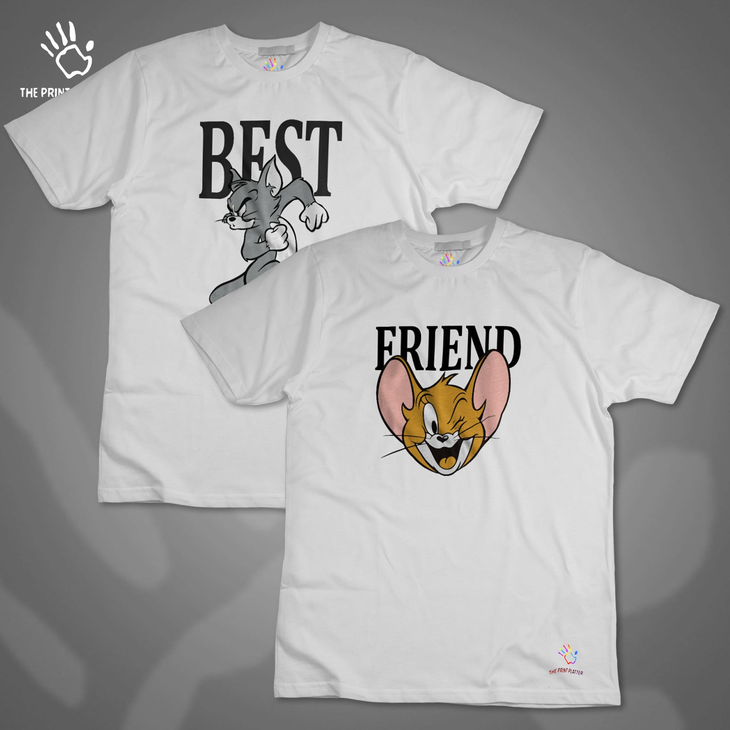 Best Friend Cotton Bio Wash 180gsm T-shirt | T67-TomJarry