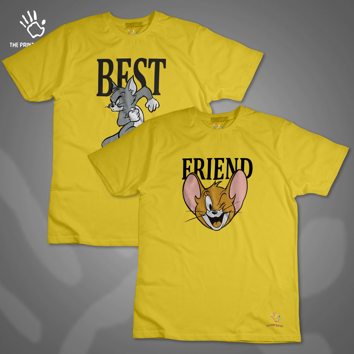 Best Friend Cotton Bio Wash 180gsm T-shirt | T67-TomJarry