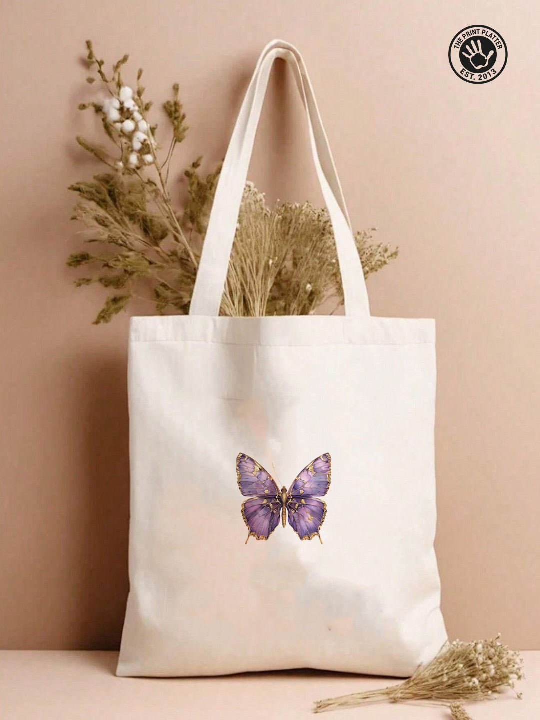 Butterfly Tote Bag –  Nature illustration Reusable Jute/Canvas Tote Bag