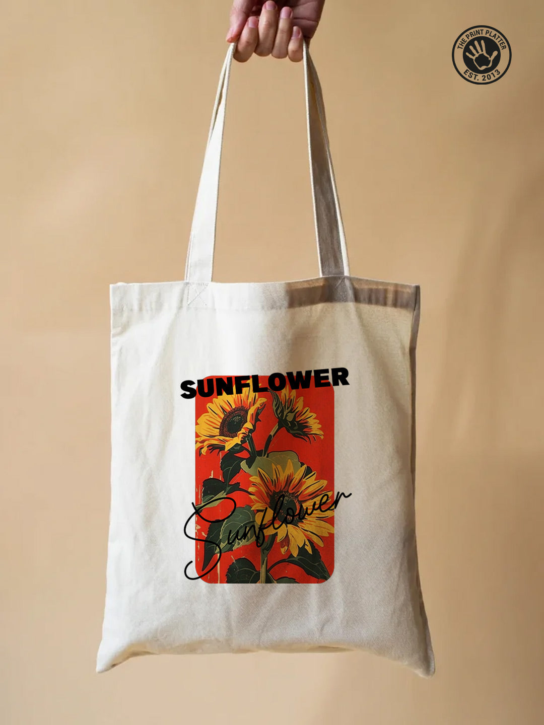 Sun flower Tote Bag –  Nature illustration Reusable Jute/Canvas Tote Bag