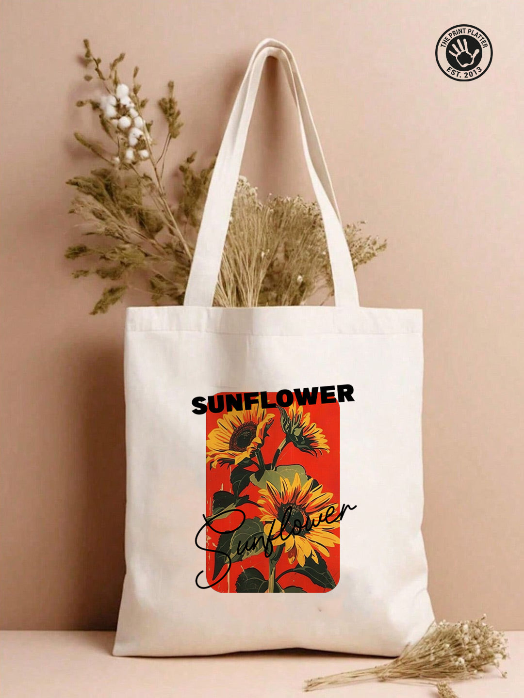 Sun flower Tote Bag –  Nature illustration Reusable Jute/Canvas Tote Bag
