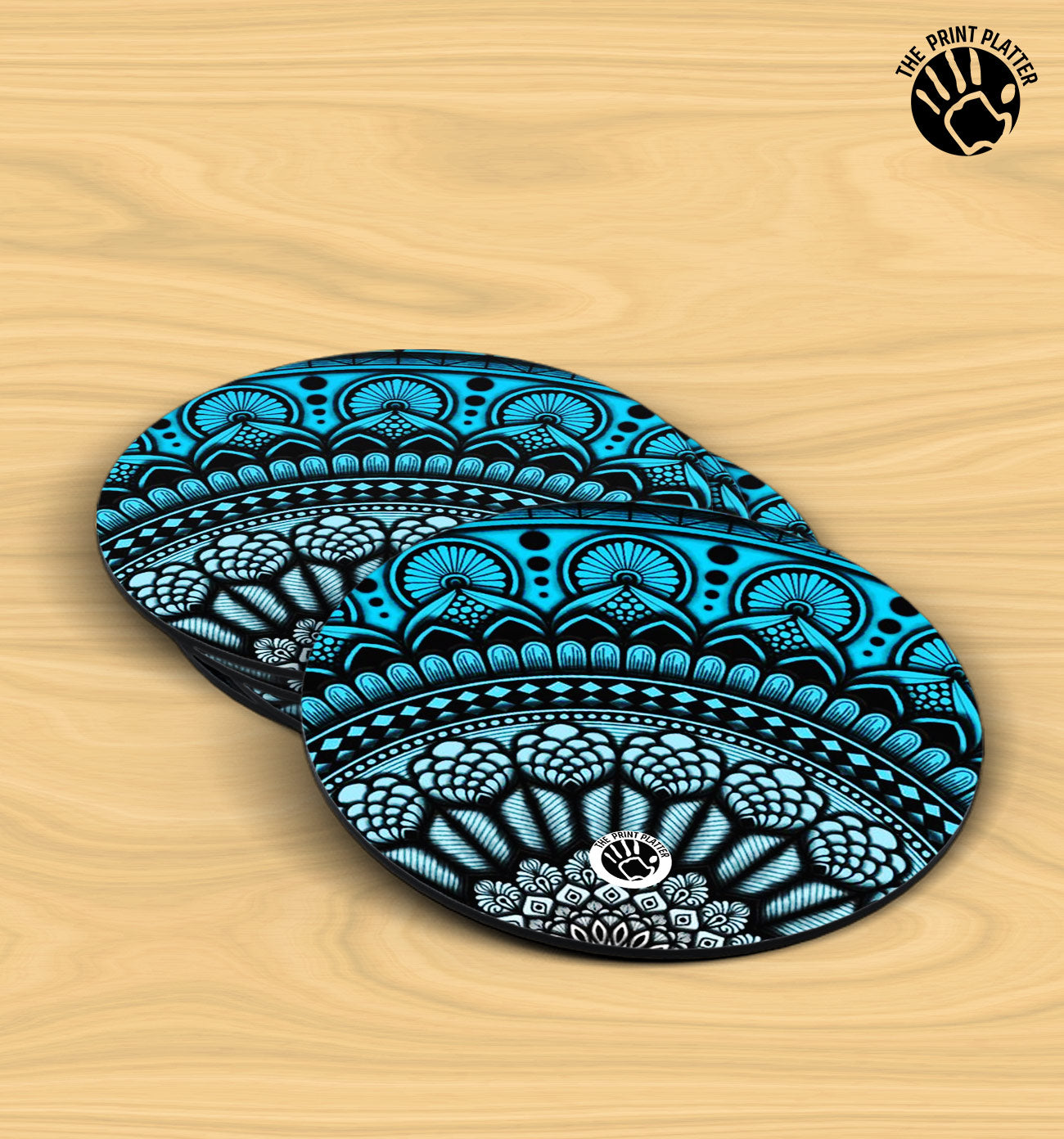 Blue Mandala - MDF Tea Coaster Pack Of 2 | TC-05