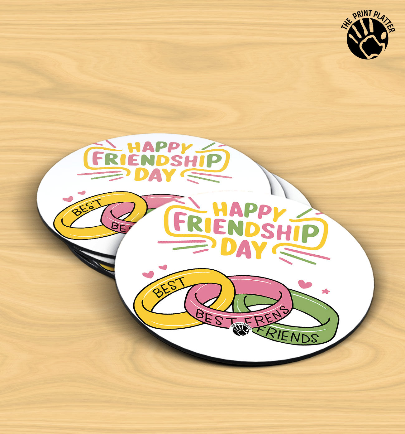 Happy Friendship Day - MDF Tea Coaster Pack Of 4 | TC-09